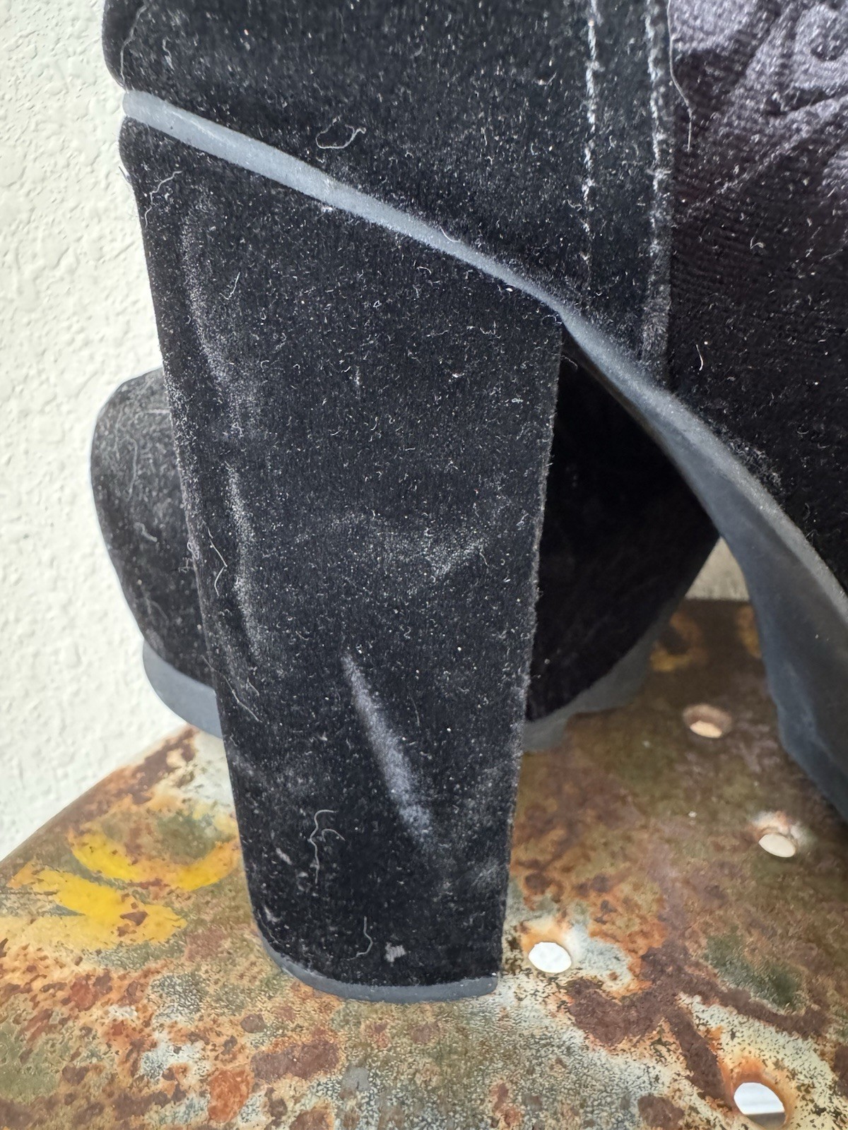 Killstar Mormaer Black Chunky Platform Velvet Boots size 11