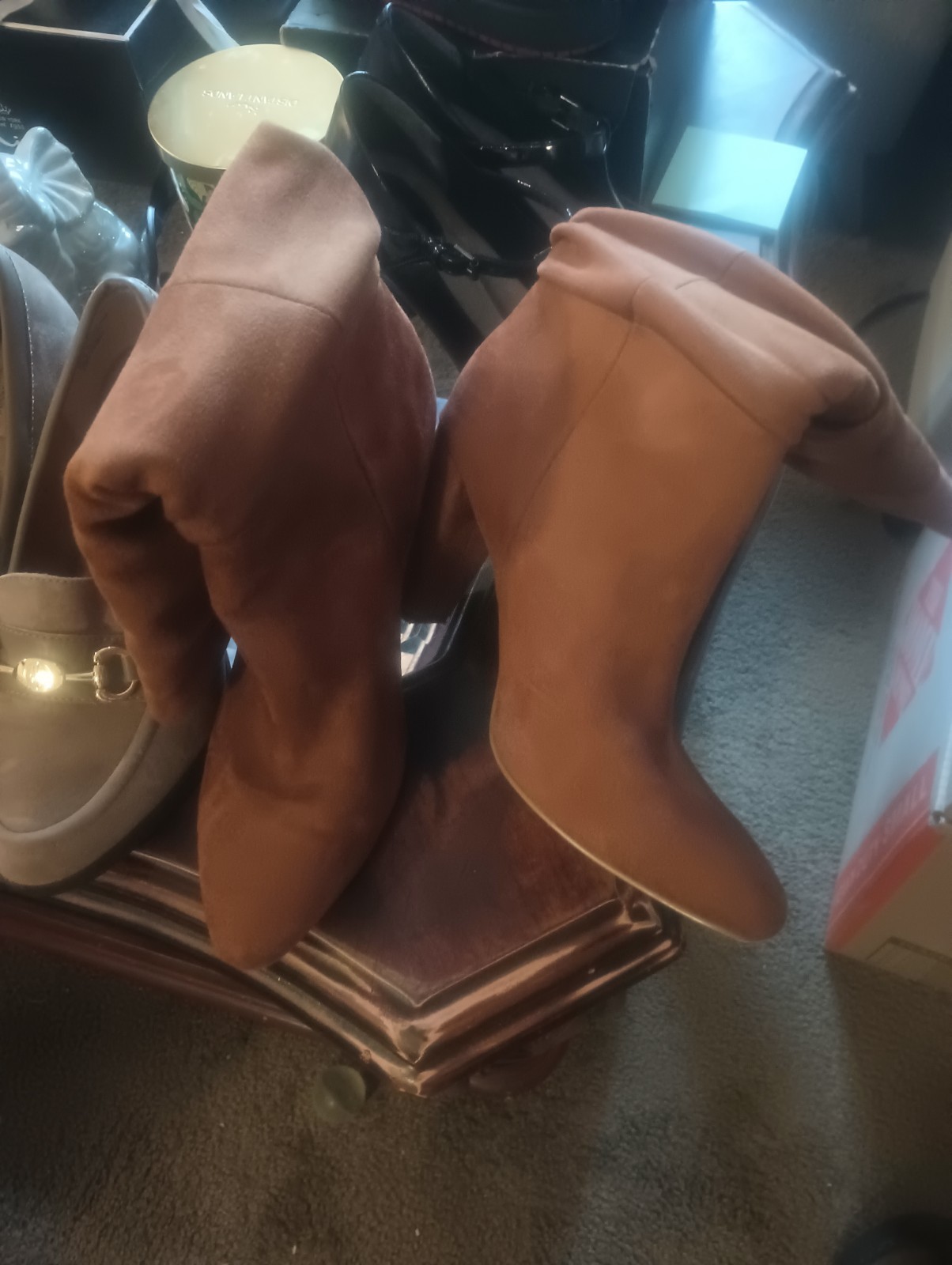 Banana Republic Women’s Brown Suede Slouch Pointed Toe Bootie US 8 Mid-Calf