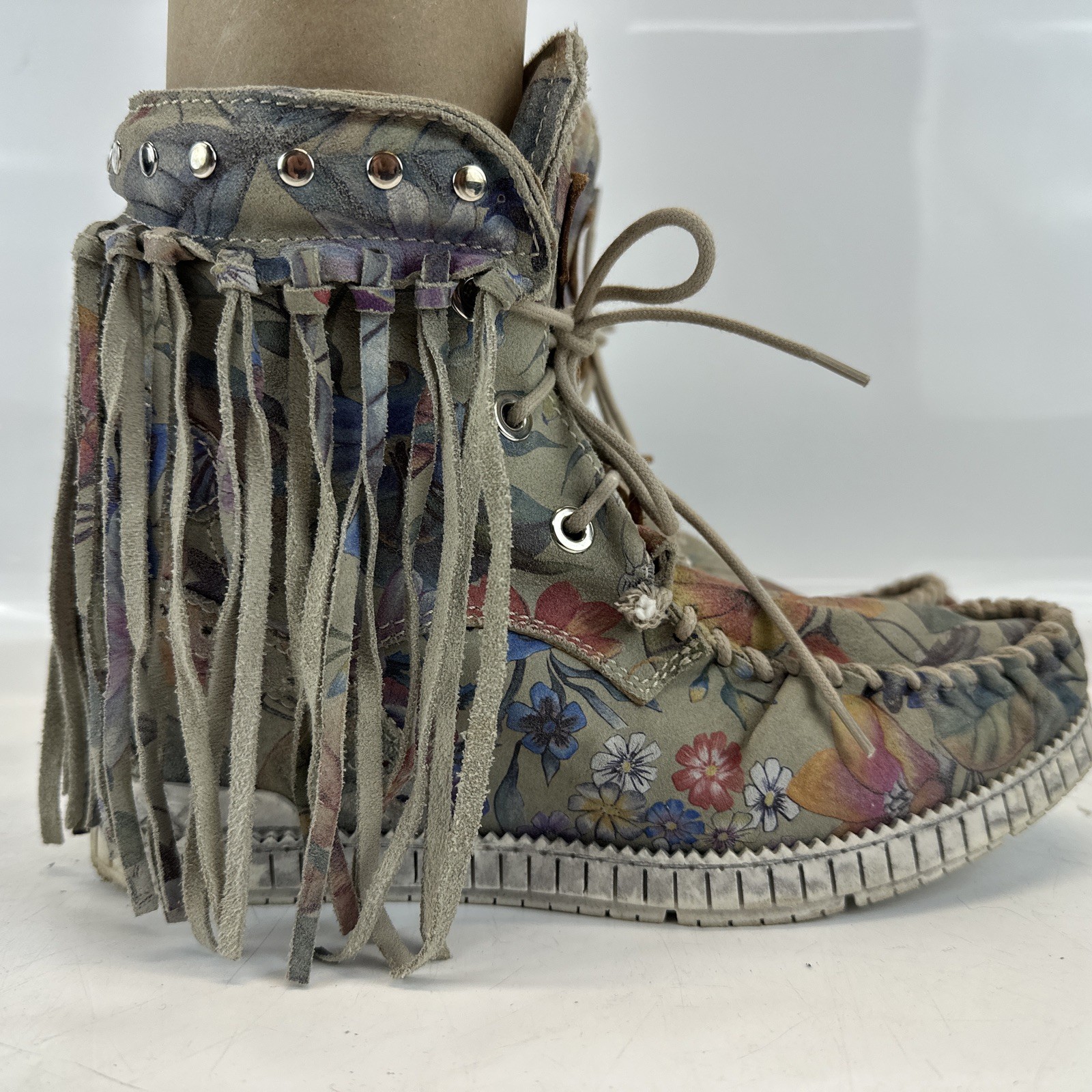El Vaquero Roseland Moccasin Boot Women’s EU 39 US 8 Italy Made Suede Boho