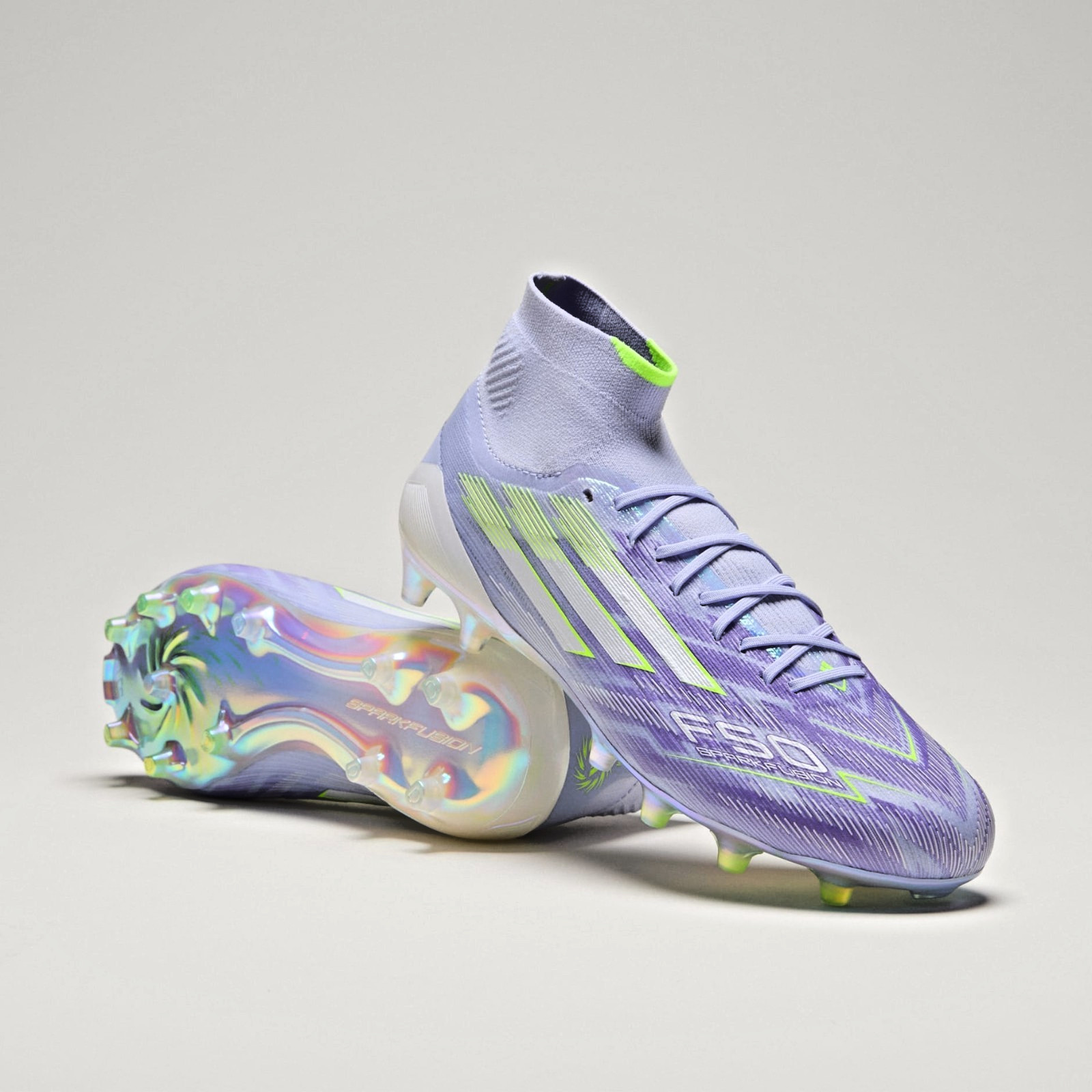 $260 Adidas F50 Sparkfusion Elite Mid FG Soccer Cleats Violet Women’s 8 / Mens 7