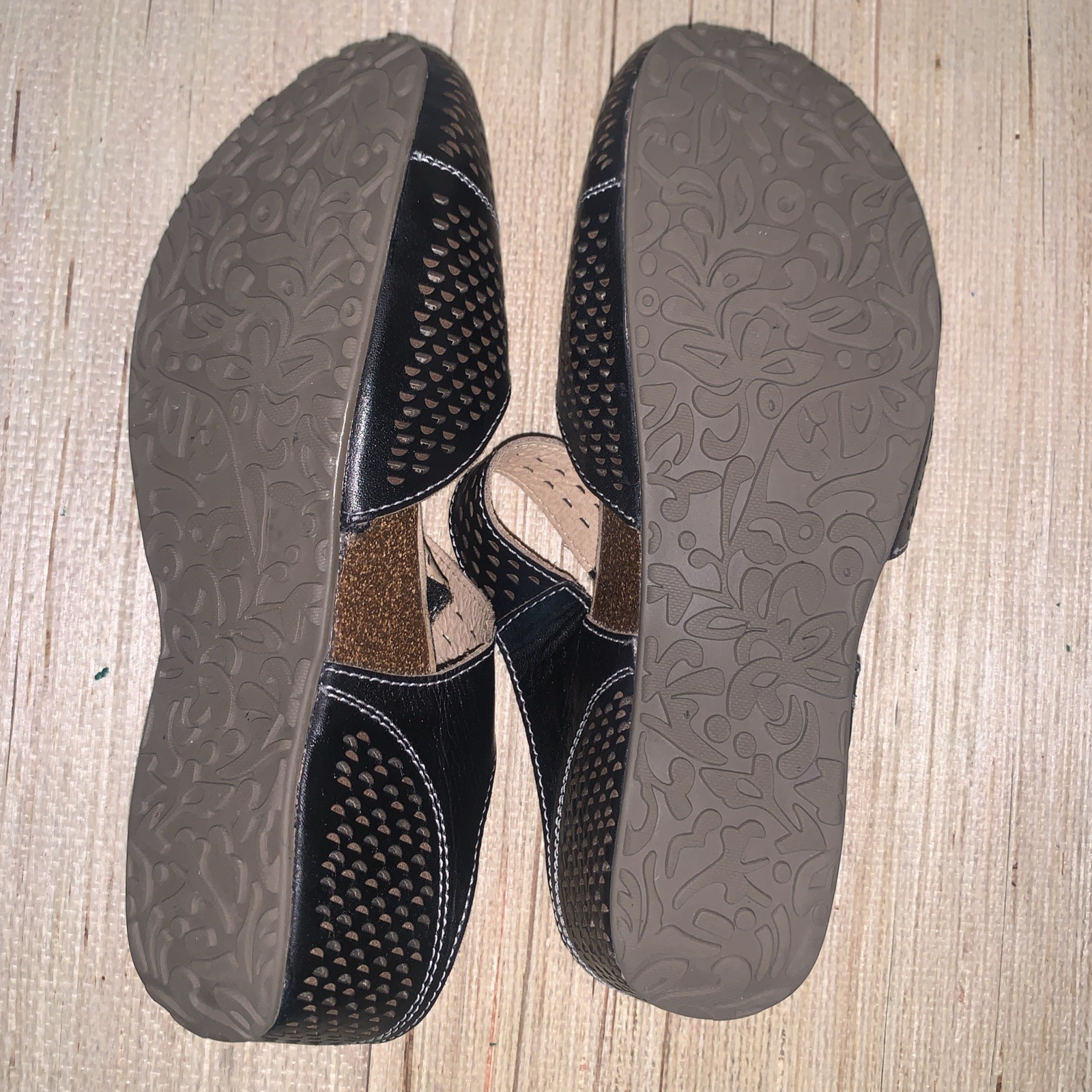 L’Artiste by Spring Step Spoorti Prorated Leather Brown Clog EU 38 Boho Hippy