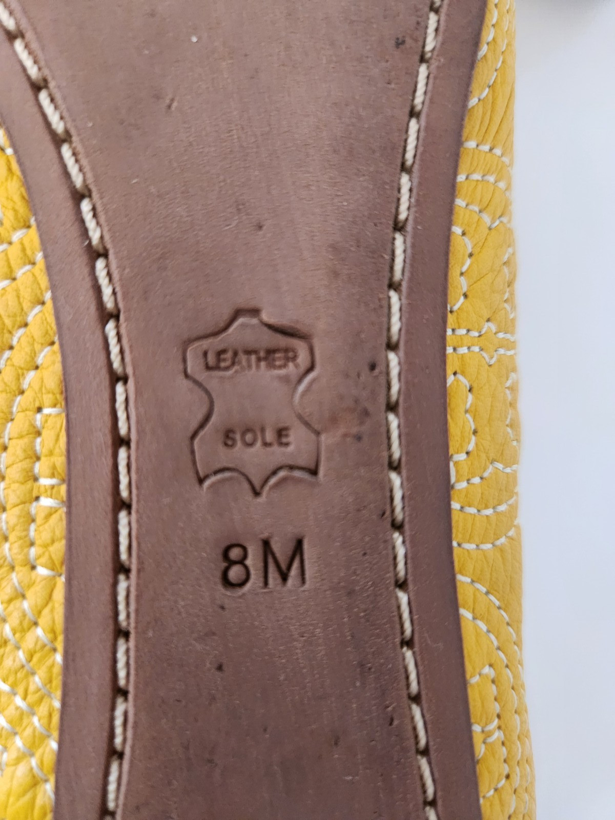 VEUC Tory Burch Womens Chelsea Yellow Stitched Ballet Flats Sz 8 M