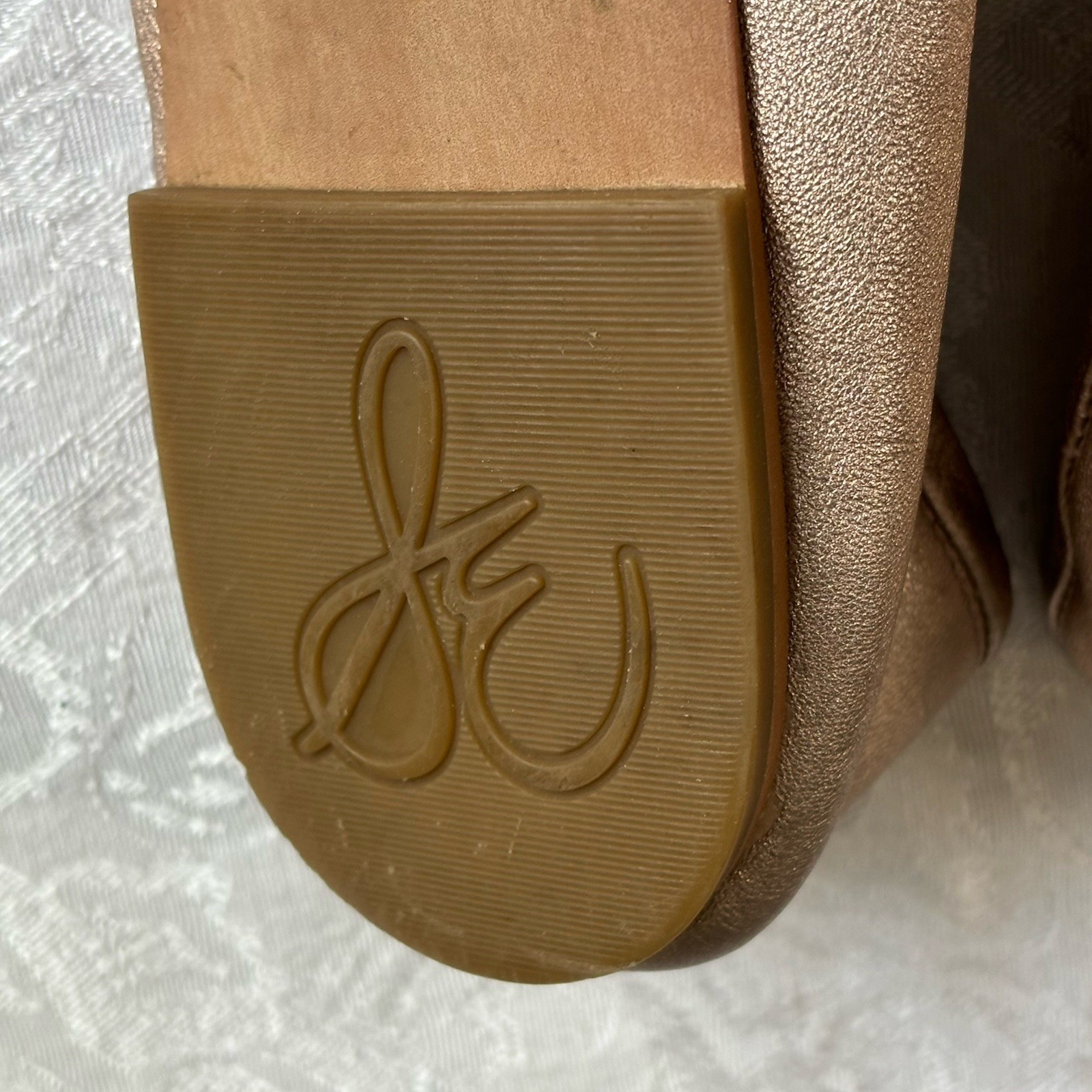 Sam Edelman Ballet Flats 8.5 Womens FELICIA Pink Champagne Color Leather VGC