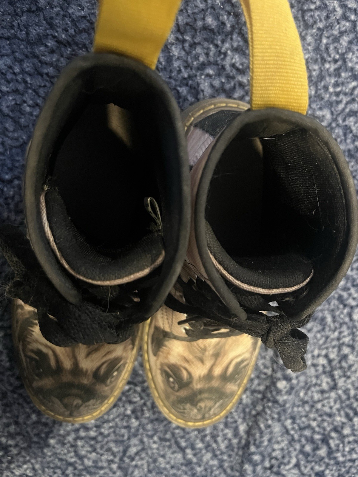 Dr. Martens Style Pug Combat Boots with Pug Face Graphics In Women’s Size 7 US
