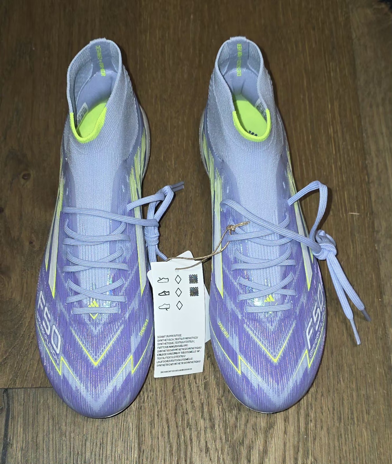 NEW Sz 6.5 Women’s Adidas F50 Sparkfusion Elite Mid FG AG Violet Volt JH7648