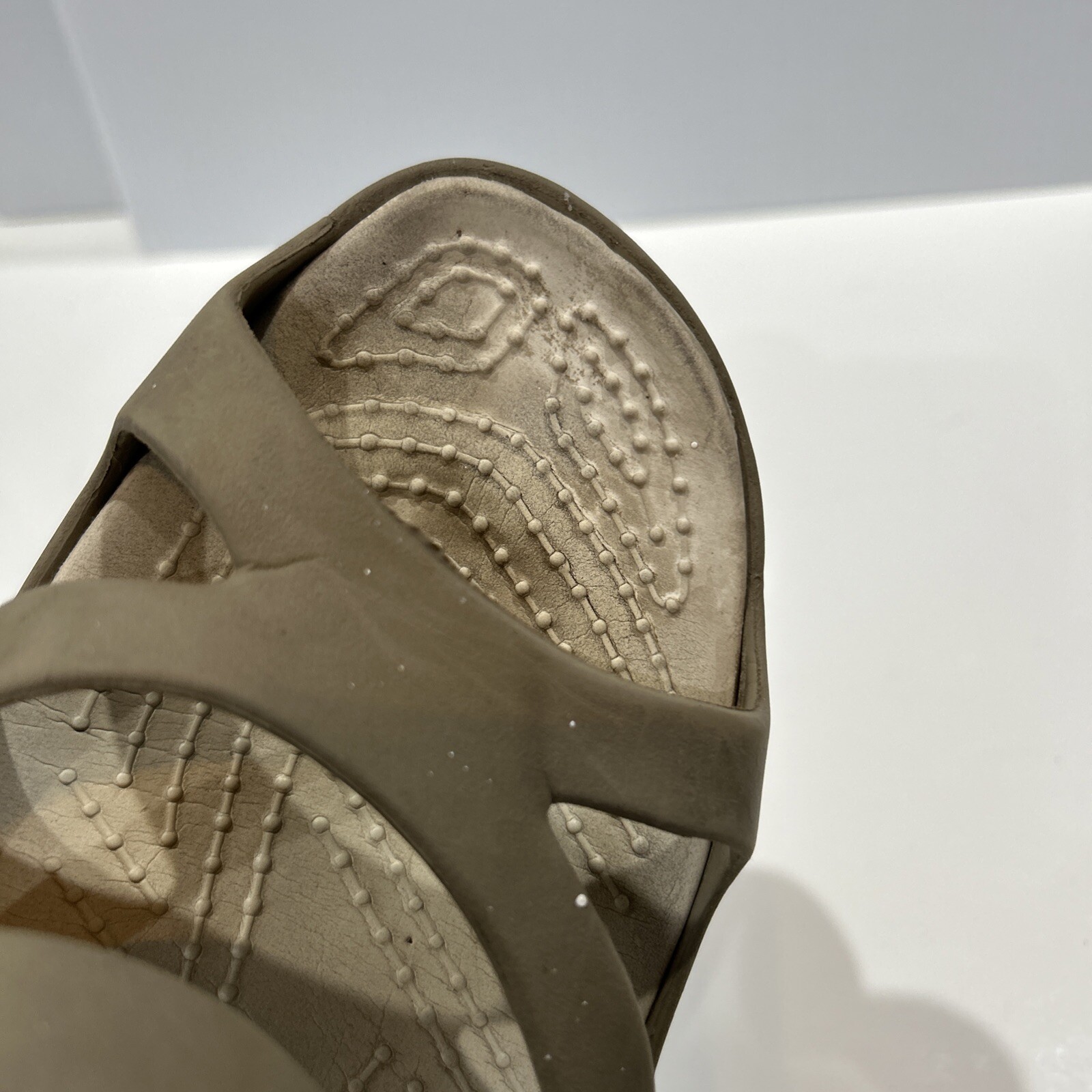 Meleen Slip On Slide Sandals Tan Synthetic Croslite Women’s 10