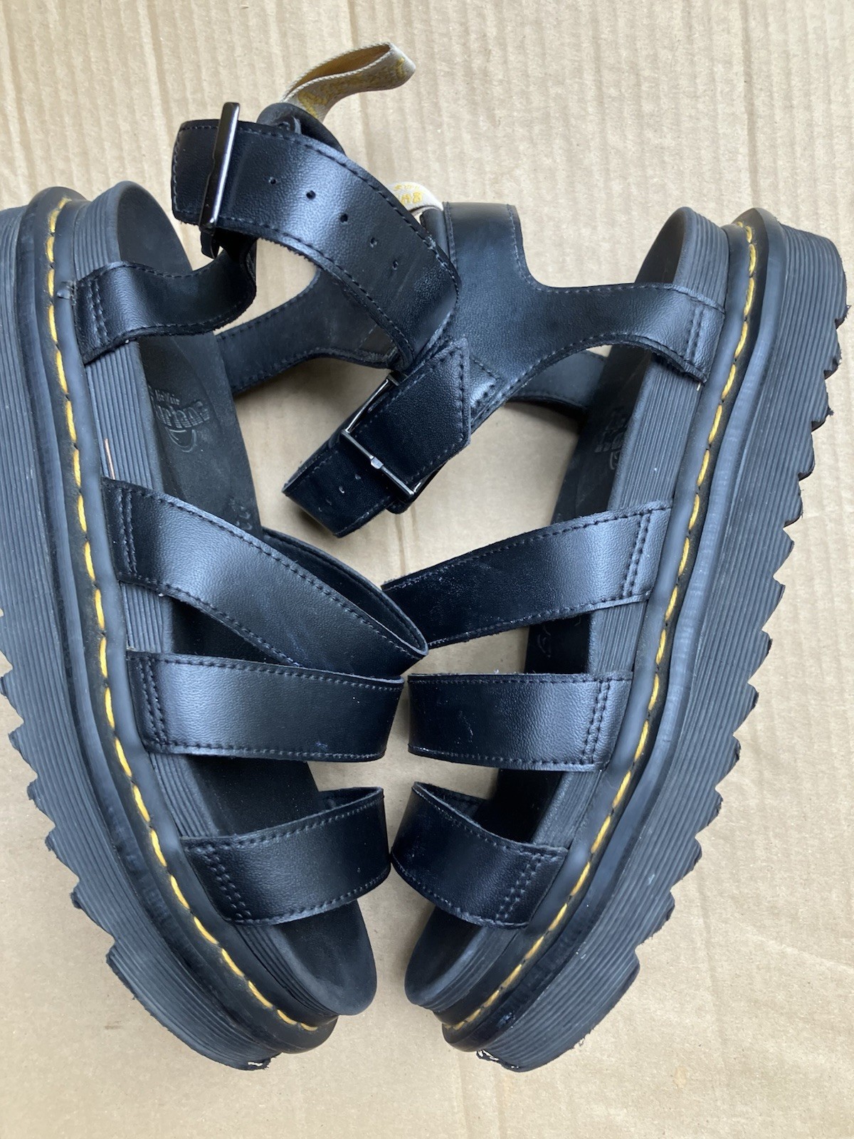 DOC MARTEN SOFT WAIR BLAIRE LEATHER FLATFORM SANDALS 9 eu 41 QUAD HYDRO