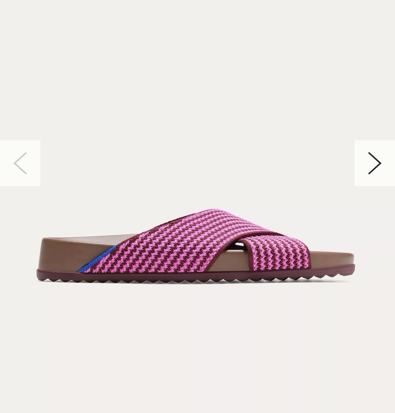 Rothy’s The Weekend Slide Cross Strap Open Toe in Sangria Knit Women’s 7