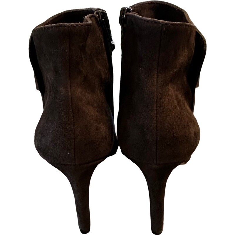 Vince Camuto Charlotte Brown Soft Suede Almond Toe Heeled Dressy Ankle Boots