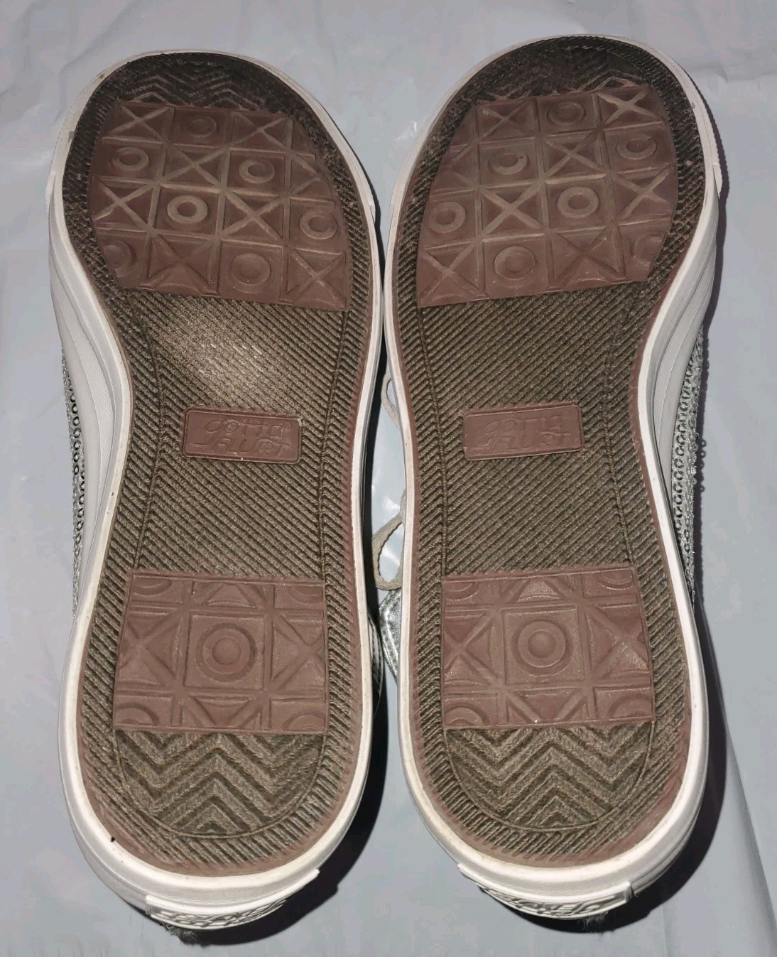 Gotta Flurt Disco Silver Sequin High Top Laced Sneakers Size 8.5