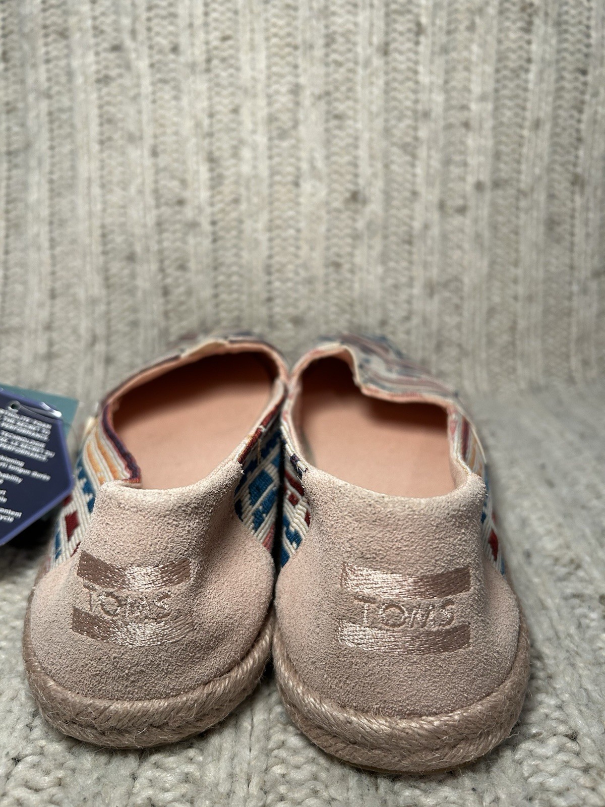 TOMS Women’s Alpargata Rope Slip On Shoes Natural Multi Global Woven Size 8 RARE