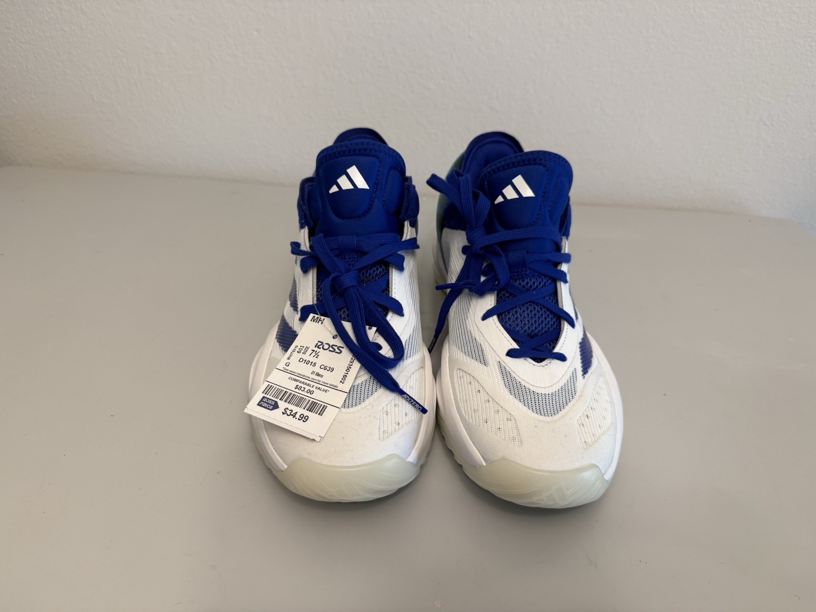 adidas Adizero Select 2.0 Low Top Lace-Up Athletic Sneaker White/Blue 2024