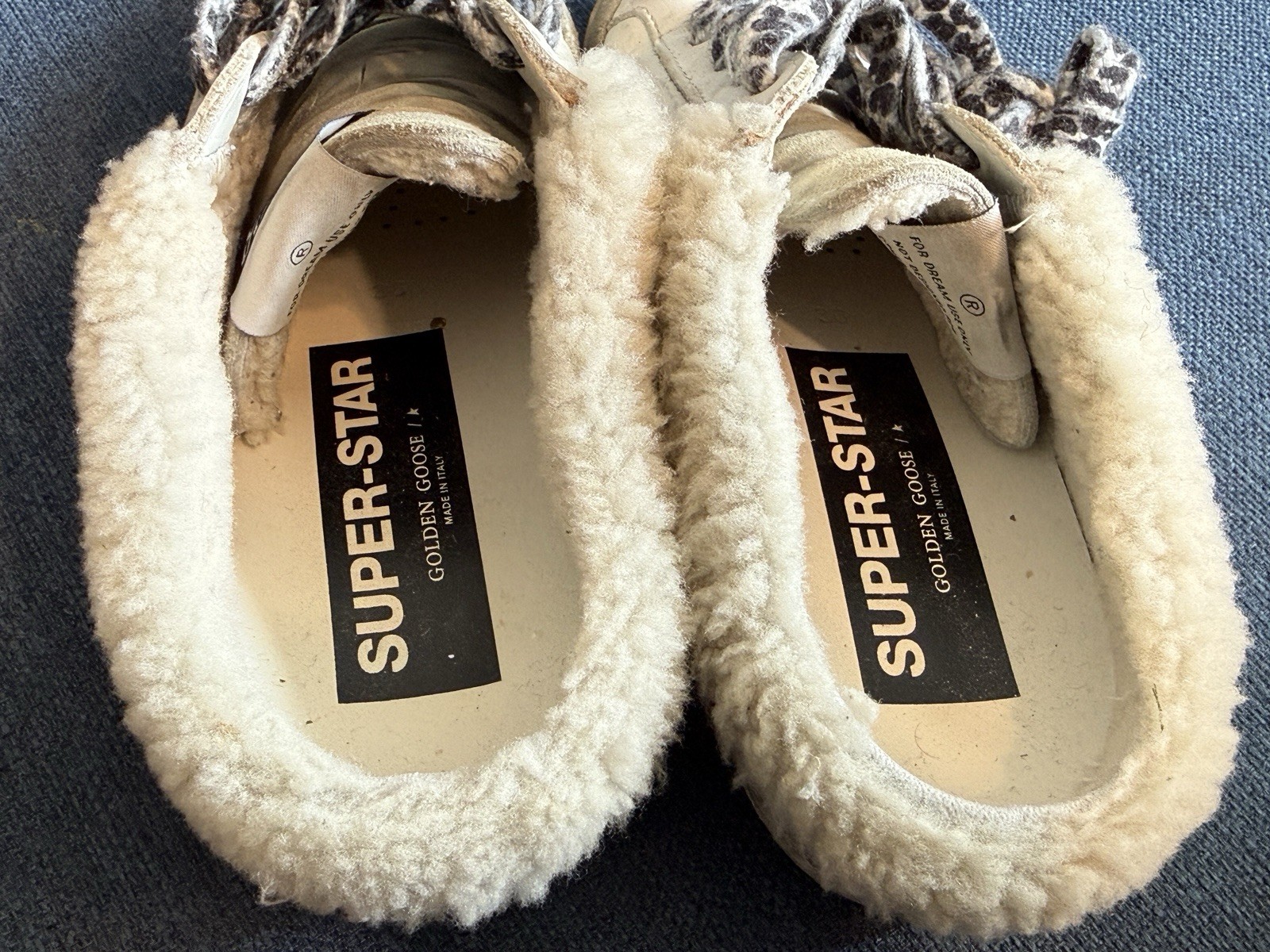 Golden Goose Superstar Sabots With Pink Glitter Star & Shearling Lining 36