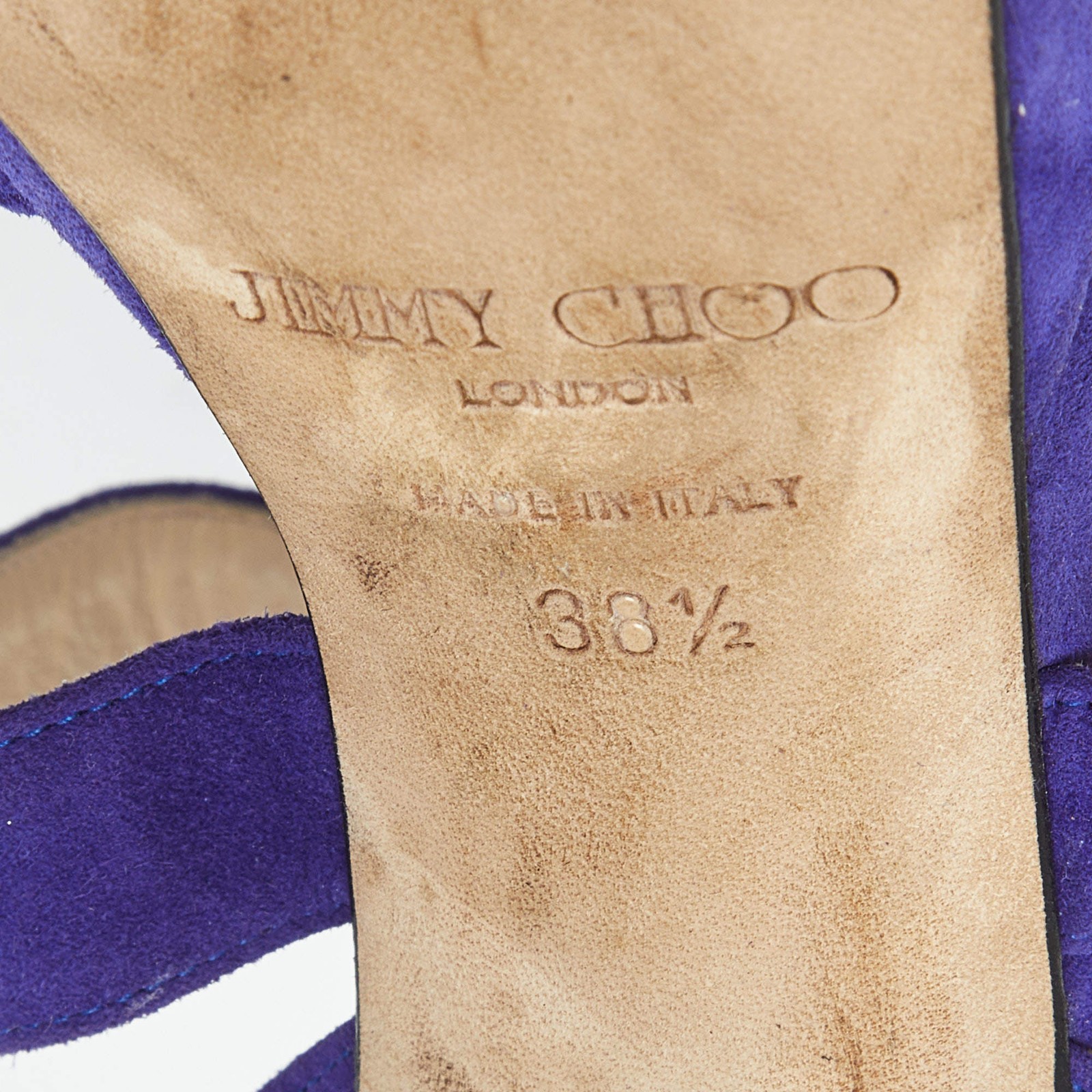 Jimmy Choo Purple Suede Maitai Platform Sandals Size 38.5