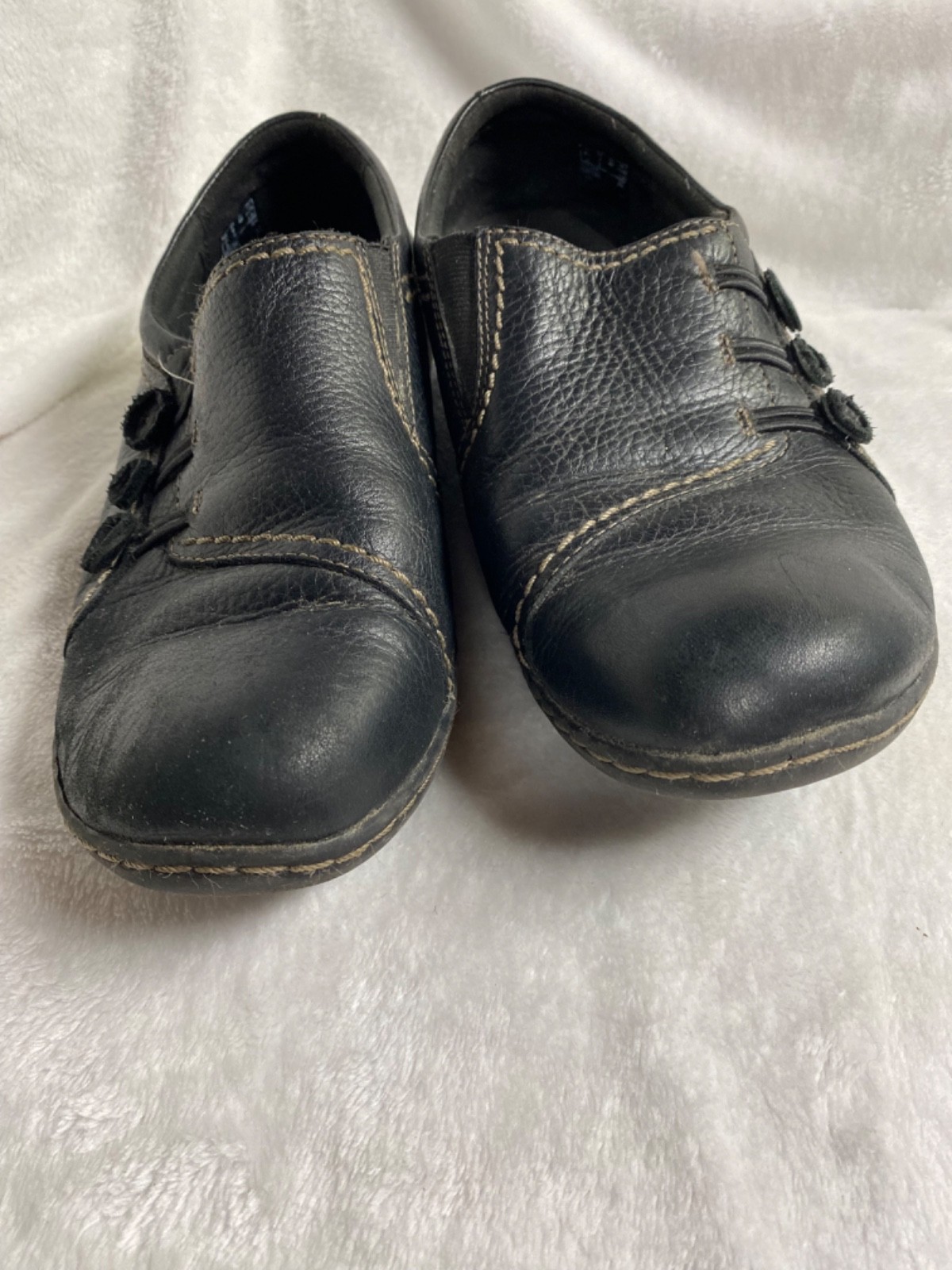 Clarks Black Pre-Owned Womens Size 9 Climate Comfort Loafer Shoes