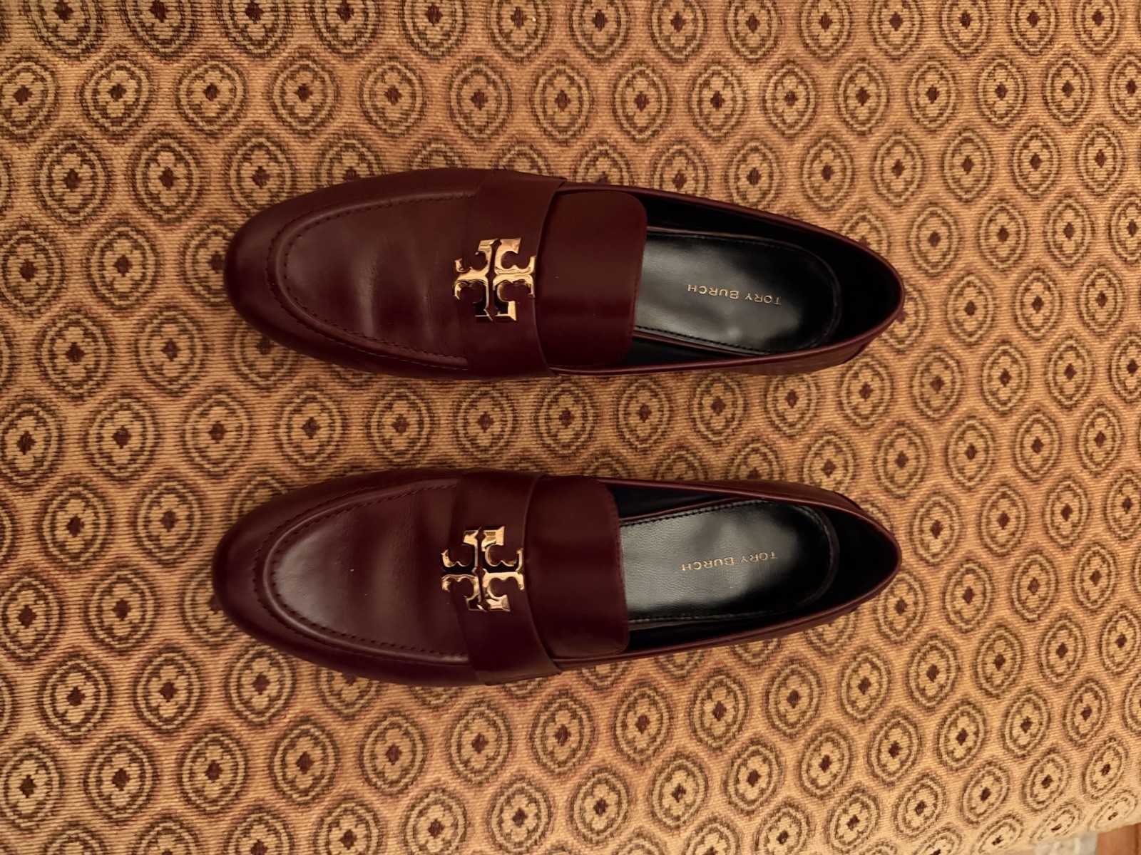 Tory Burch Eleanor Loafer Dark Carmine Burgundy Size 8 1/2. Dust Bag and Box Inc