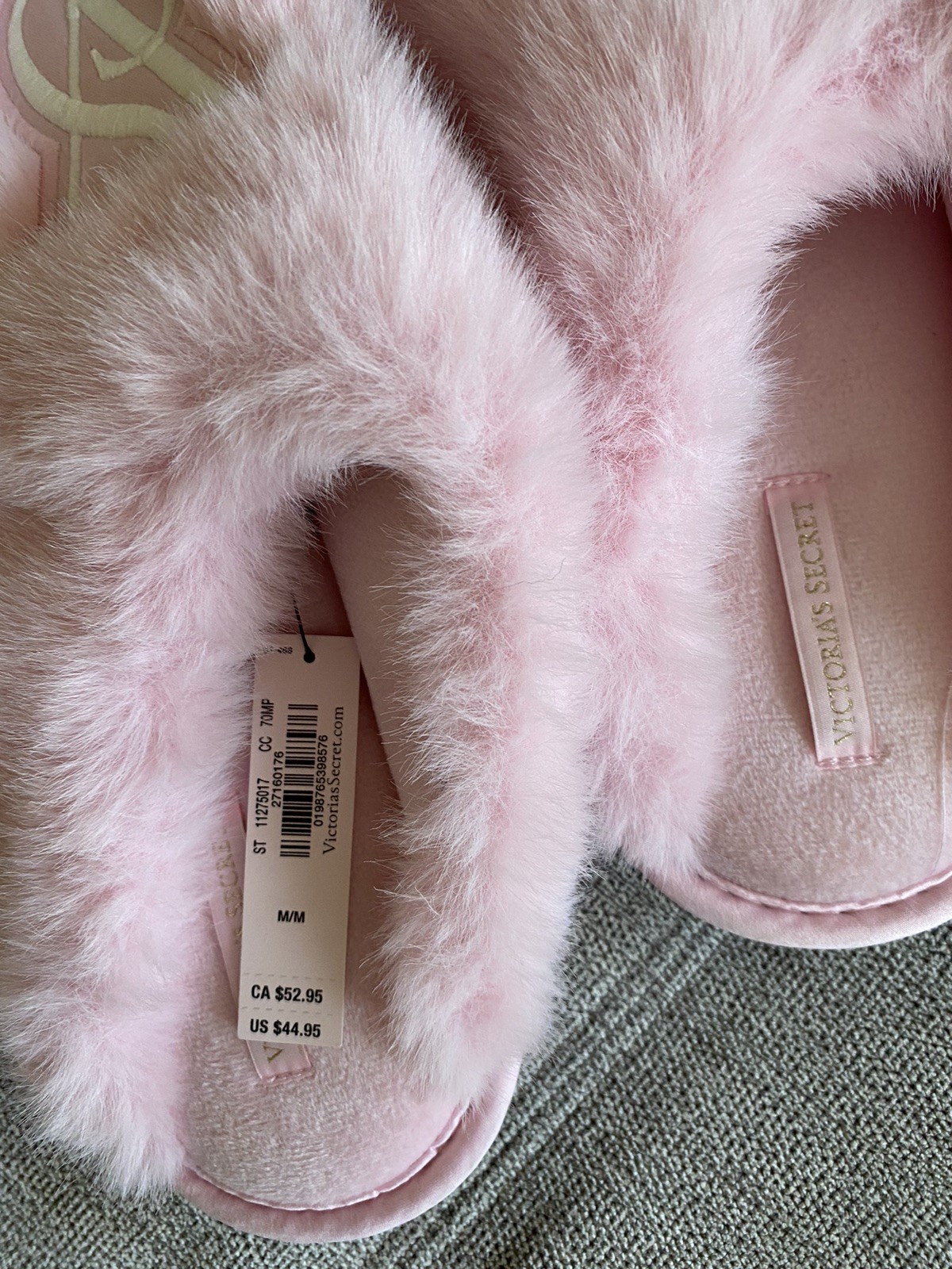 Victoria’s Secret VS Plush Closed Toe Faux Fur Slippers Washed Blossom S M L