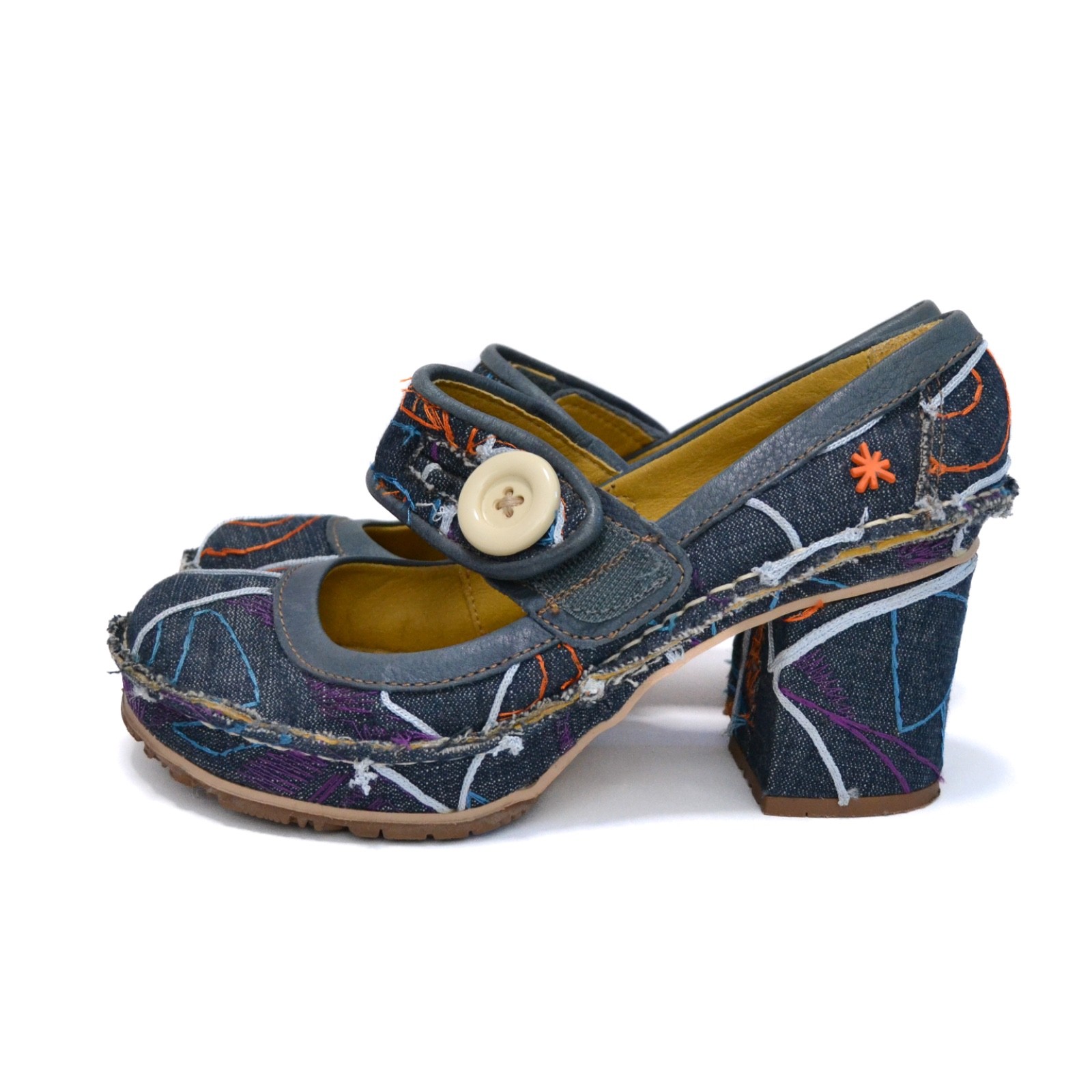 The Art Company Designer Denim Heels Sandals Shoes Size 37