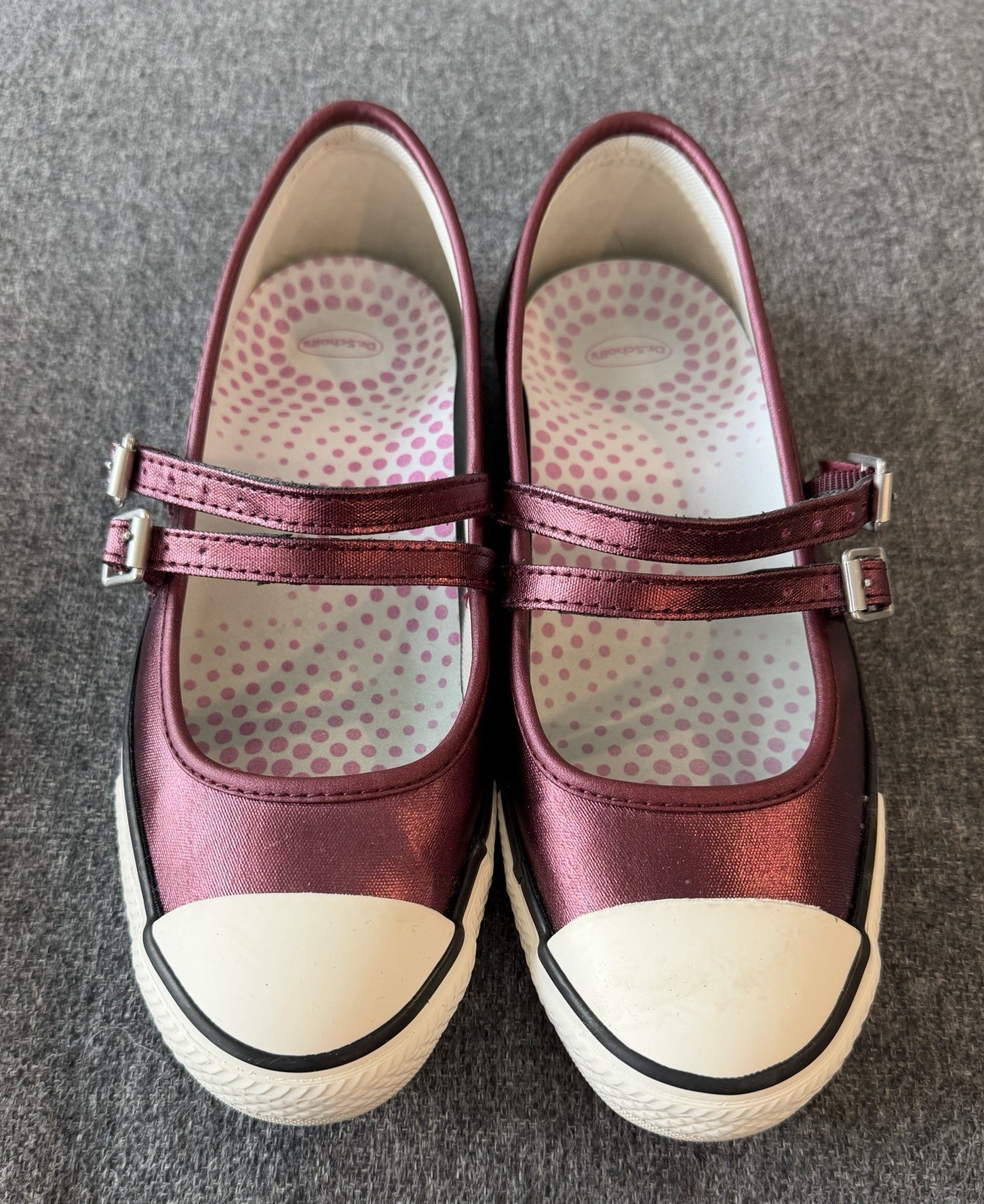Converse Dainty Mary Jane Shoes Size 7 Burgundy Metallic *See Insoles*