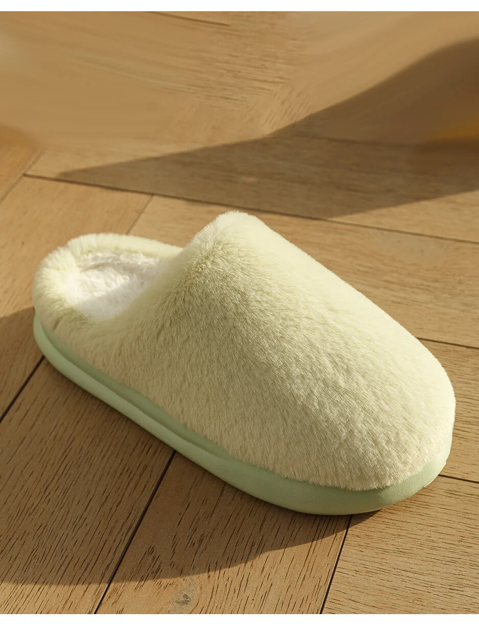 Winter Plush Slippers New Soft Platform Fluffy Slides Comfort Concise Anti Slip