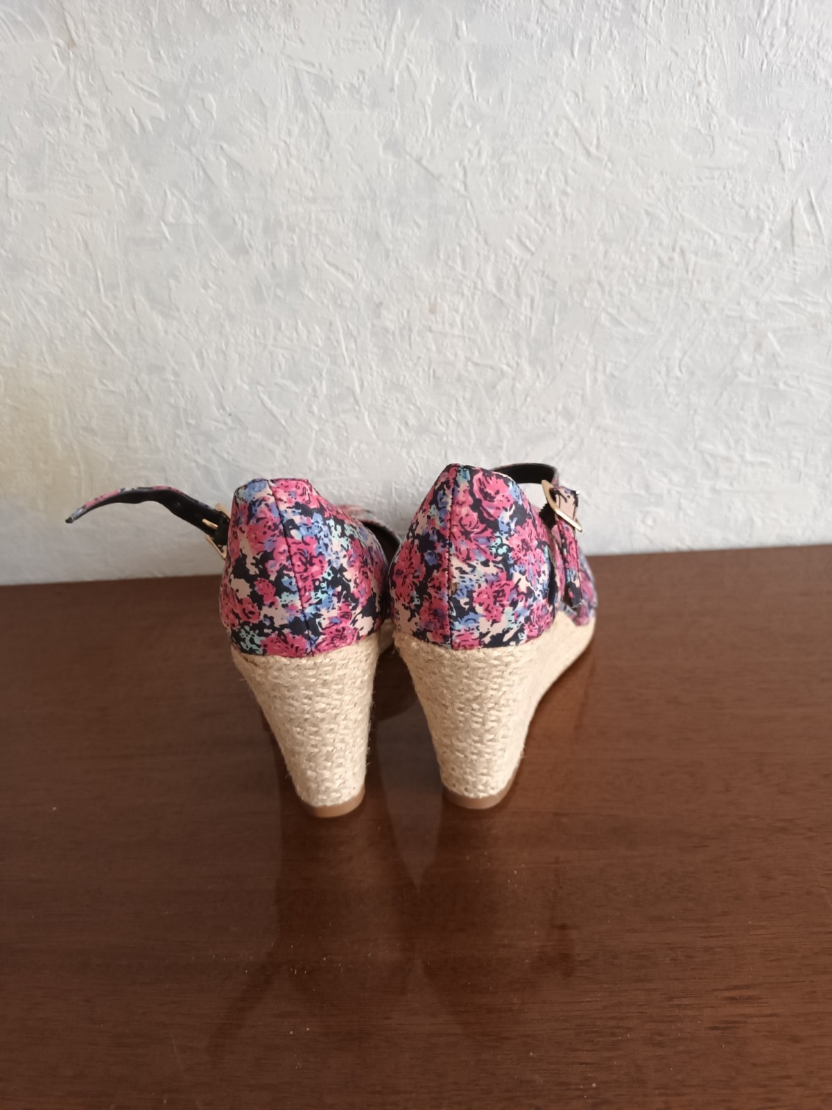 New Look Espadrille Sandals Wedges Textile Floral Multicolor Sz 8 /UK 6 /EUR 39