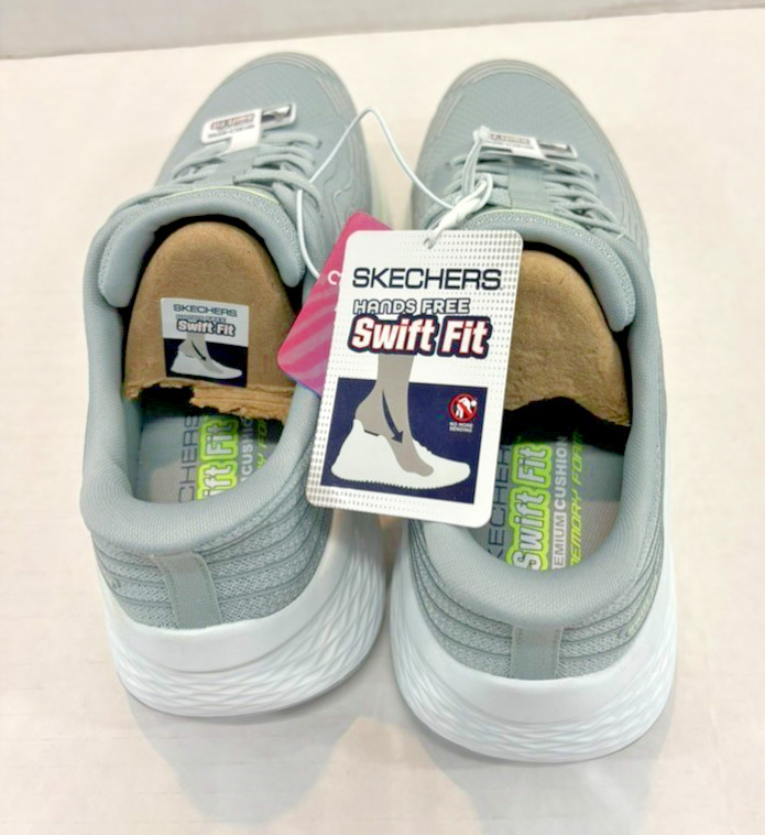 Skechers Hands Free Swift Fit Women’s Lace-Up Sneakers Gray Size 7 New