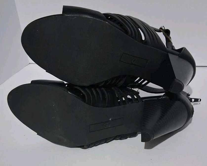 New Directions Strappy Gladiator Open Toe Sandals 3.5 IN Block Heel Size 7.5