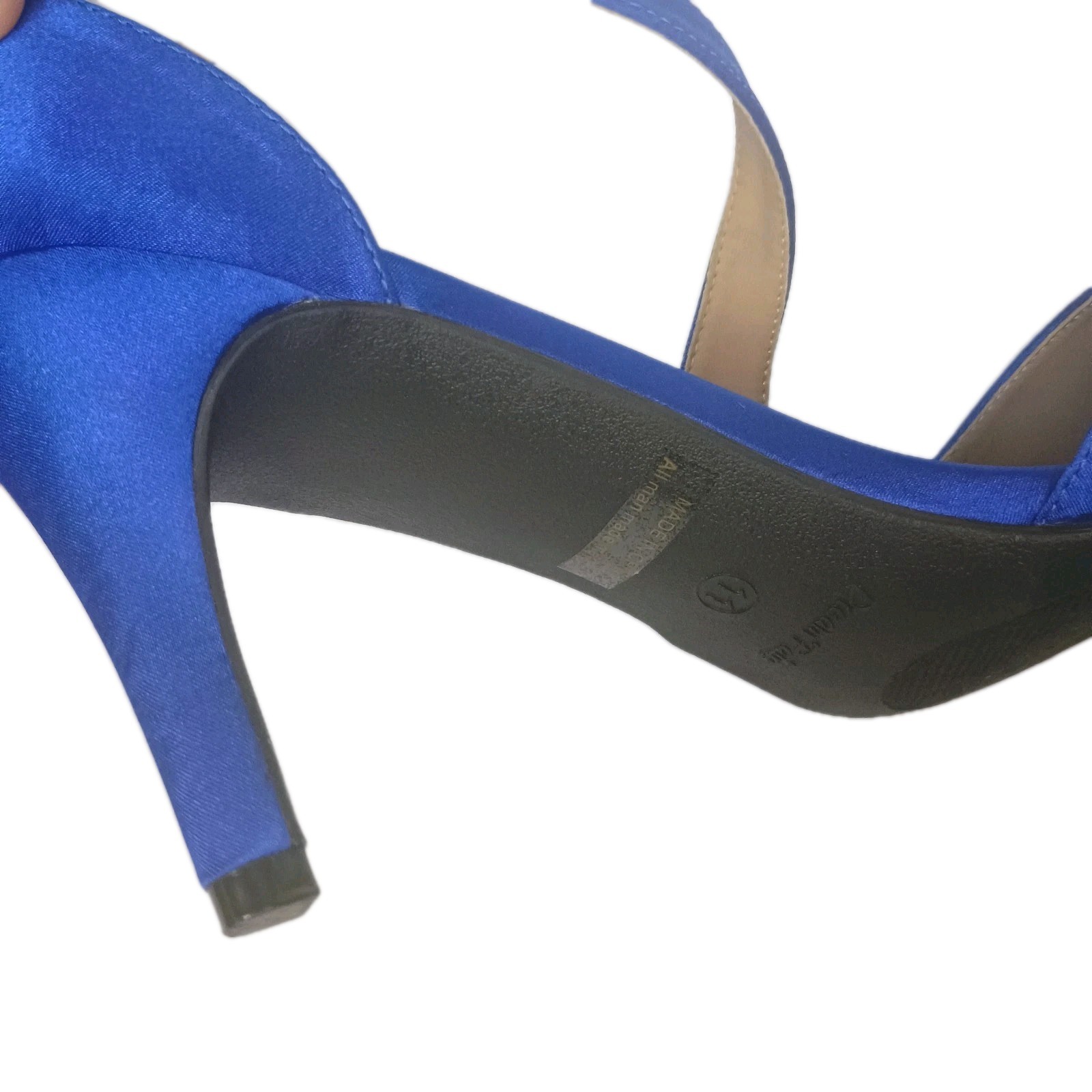 Dream Pairs NILE Royal Blue Satin Peep Toe Ankle Strap 3.25″ Heels Women 11 EUC