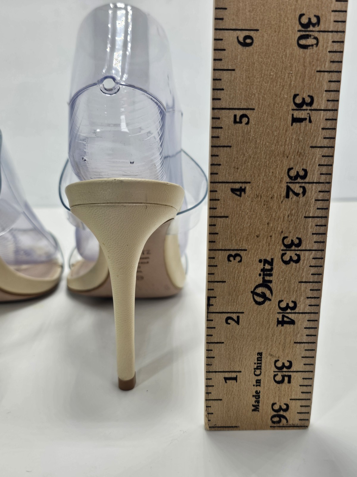 Schutz Ariella Suede High Heel Sandal Oyster Womens Size 8 nude double strap