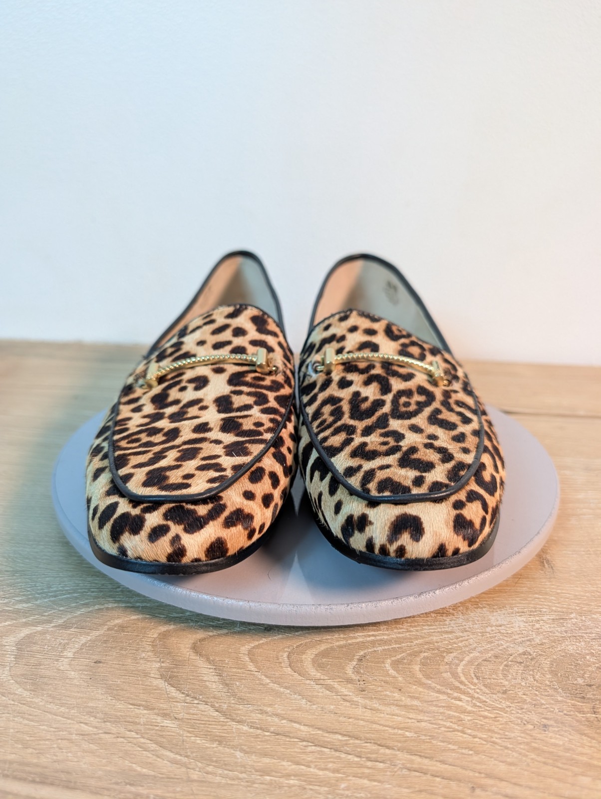 Sam Edelman Lior Penny Loafer Womens Size 10.5 Calf Hair Leopard Print Shoes