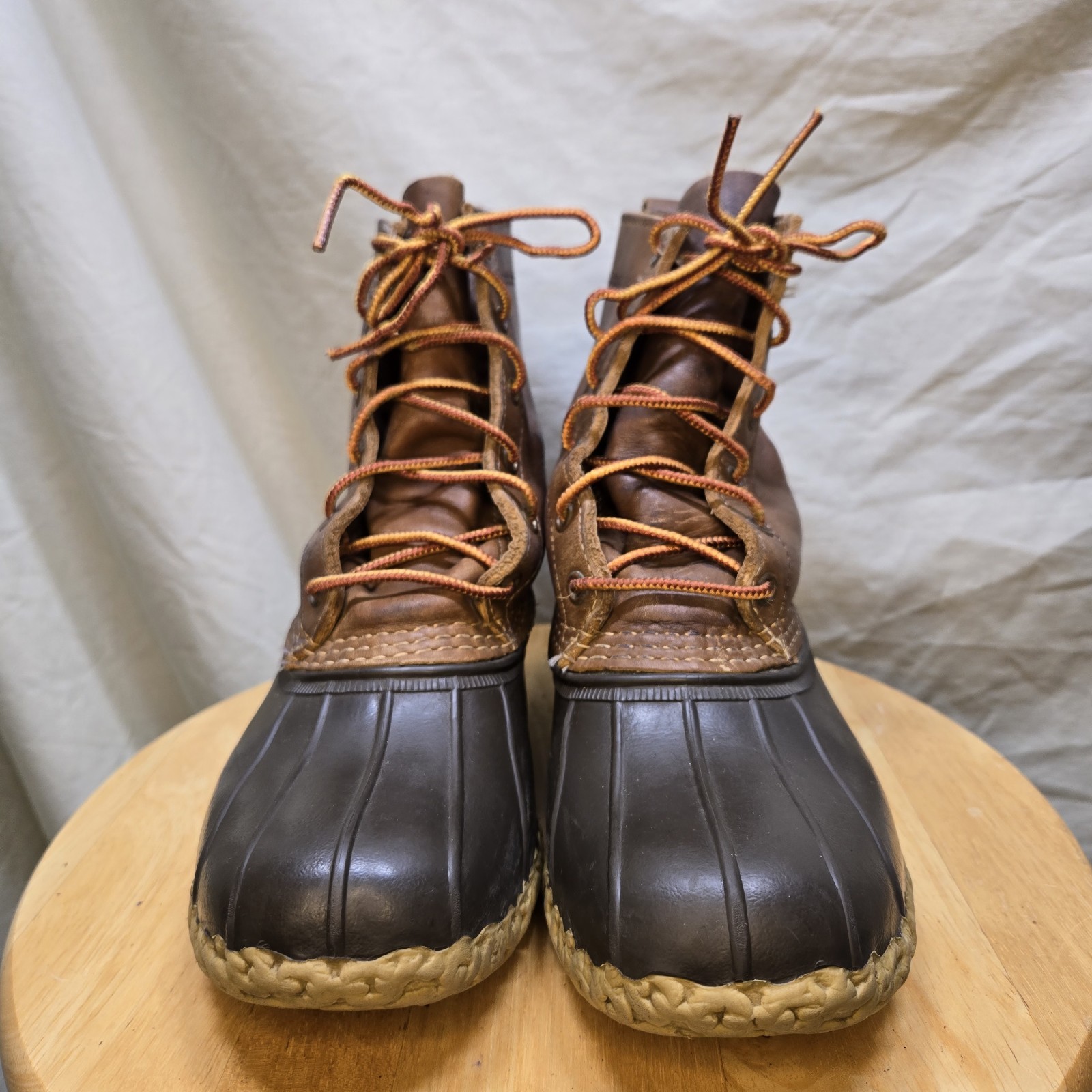 VINTAGE LL Bean Duck Boots Made In USA Rubber/Leather Lace Up Size 7M Hunting!