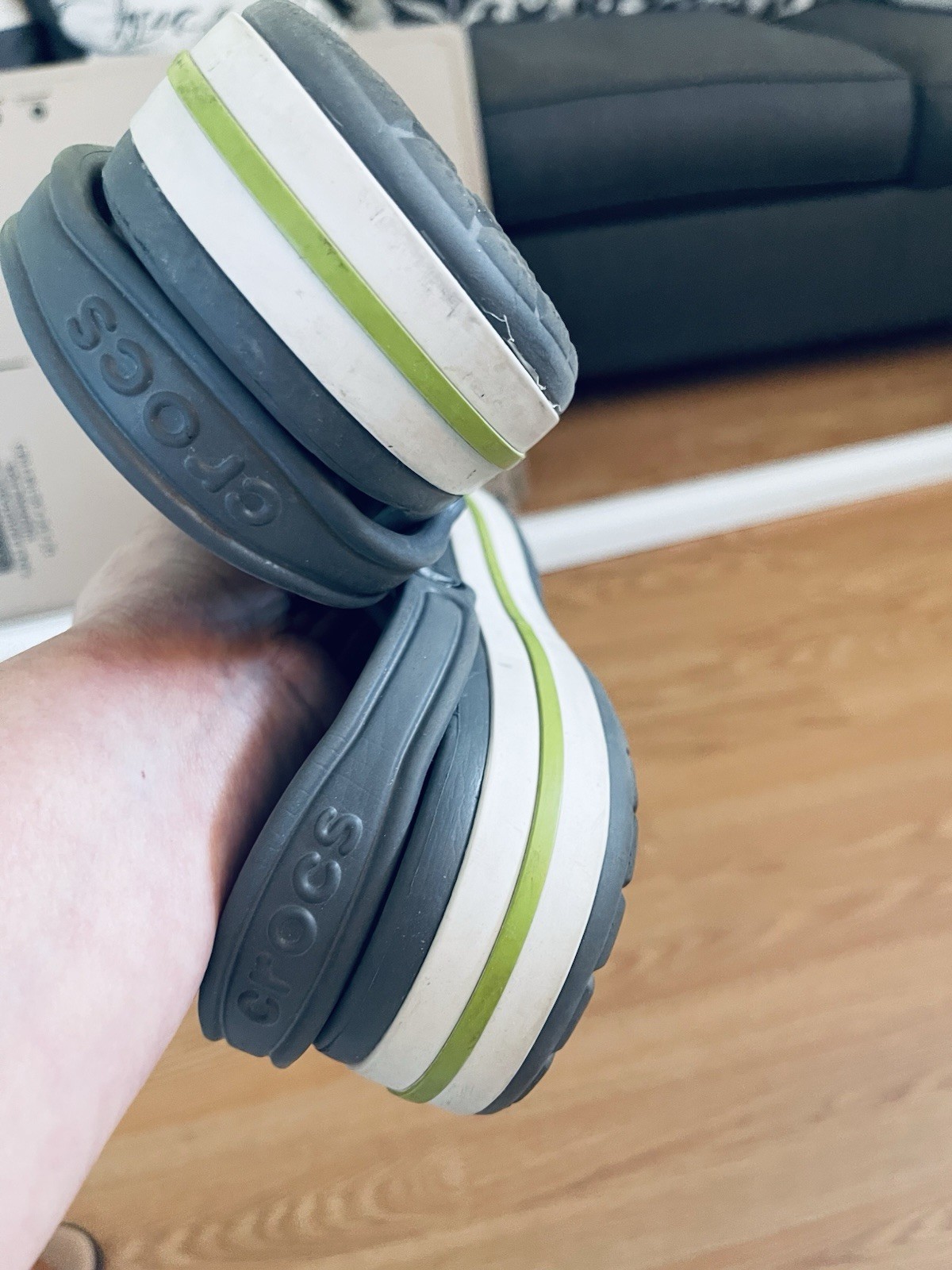 Crocs Bayaband Slip On Clogs Unisex Comfort Gray Slate Green W13 M10