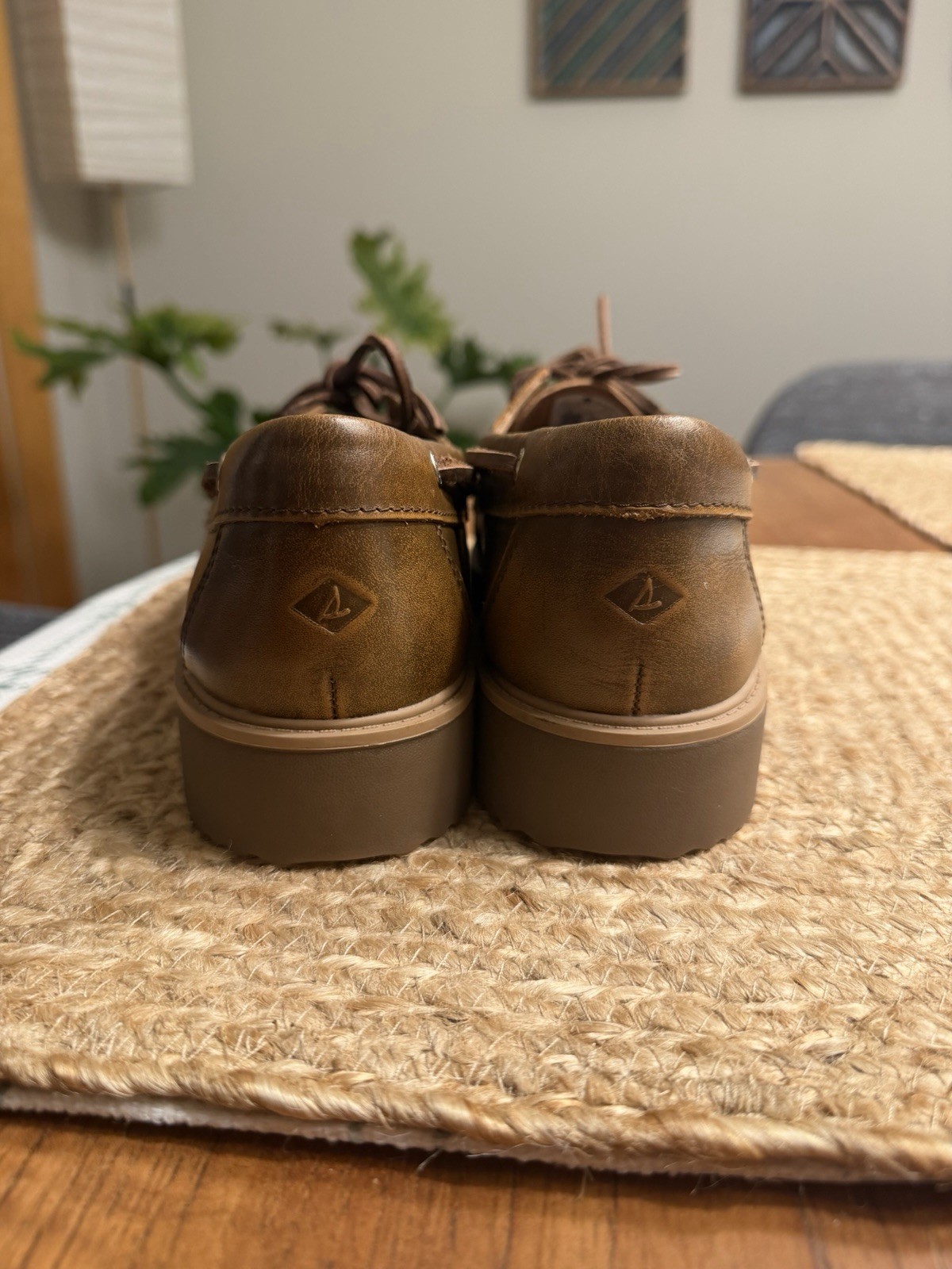 New Women’s Sperry Wells Boat Shoes Sz 10 Brown Leather Plush Step