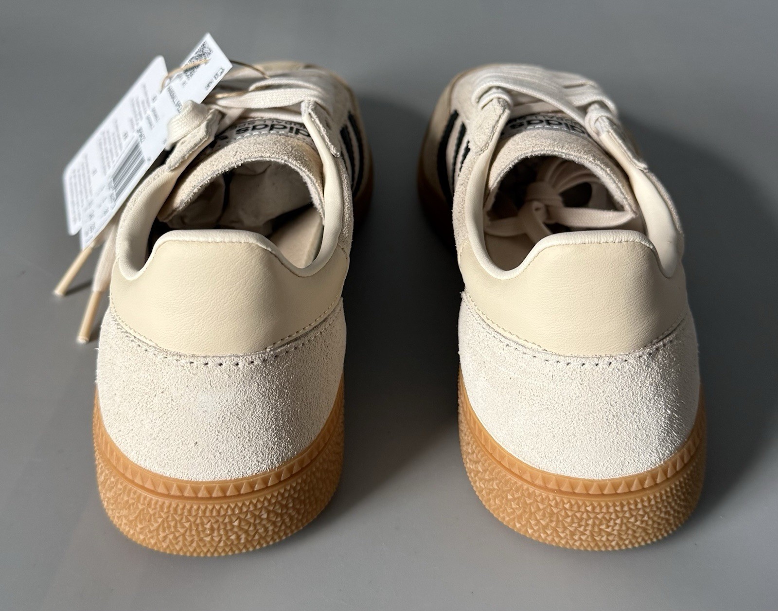 Adidas Handball Spezial J Sneakers Beige/White/Black/Gum Women 5.5 — New w/ Box