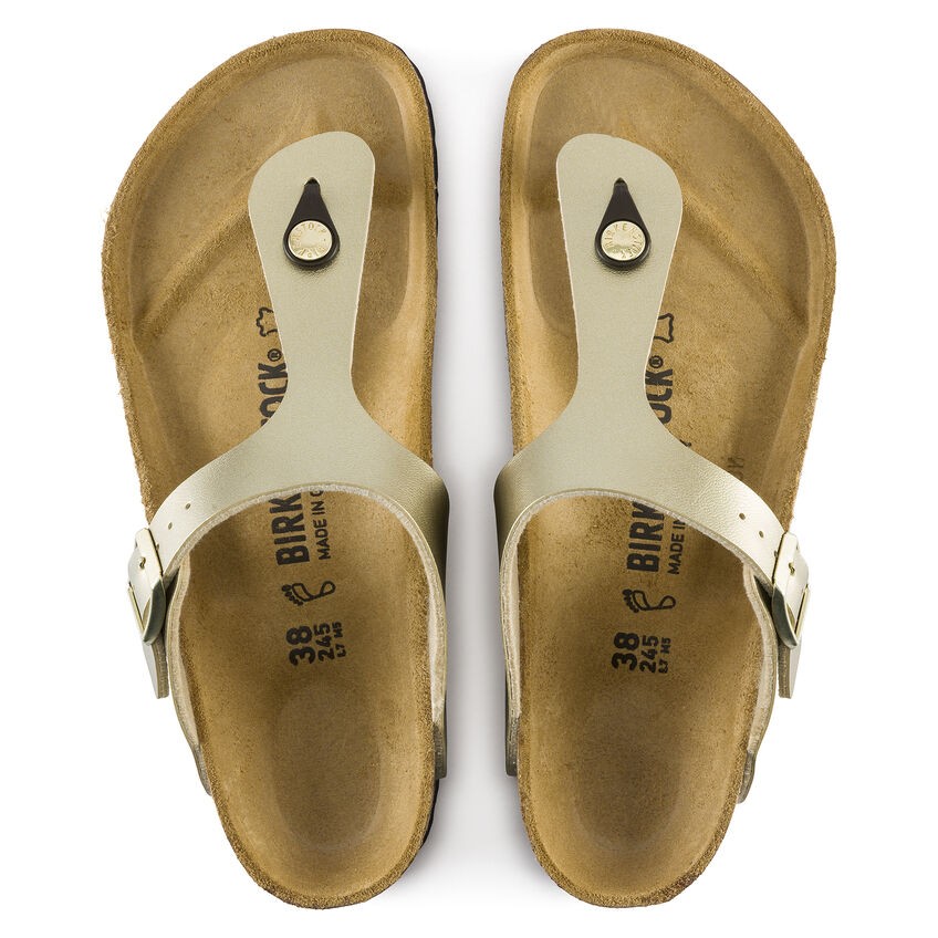 BIRKENSTOCK GIZEH GOLD WOMEN’S THONGS SANDALS REGULAR/WIDE WIDTH