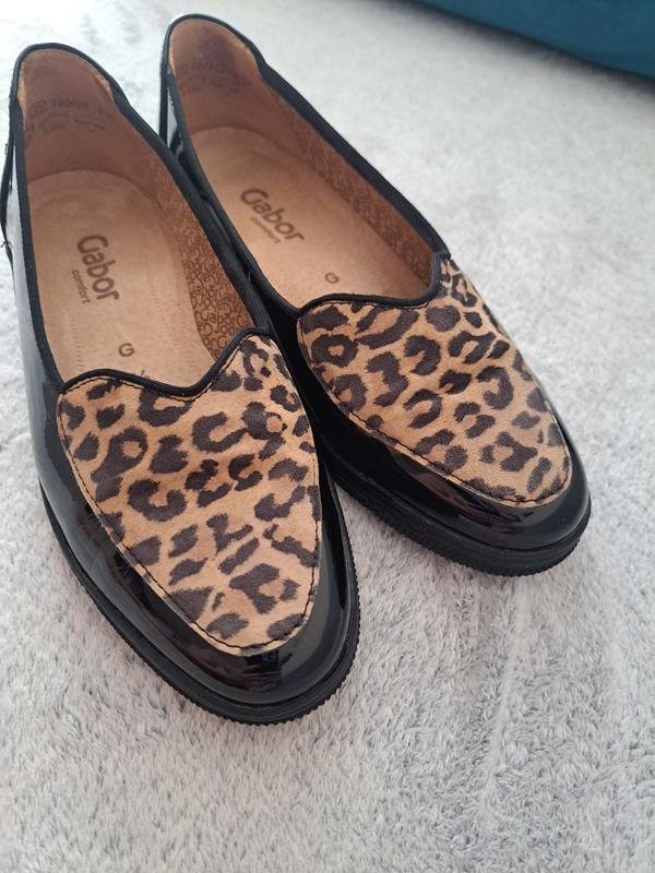 Women Gabor loafers black synthetic leather 35.5