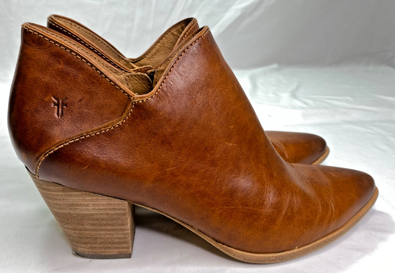 Frye Reed Shooties Ankle Leather Boots Size 11M Women’s Brown Semi Pointed Toe