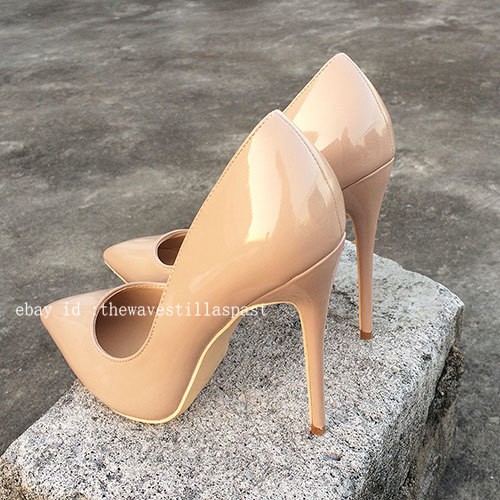 Solid Color Women Sexy Pointed Toe Pumps Ultra High Thin Stiletto Heels Shoes
