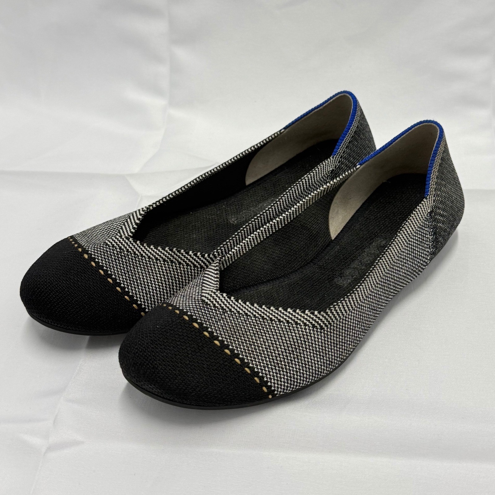 Rothy’s The Point Gray Mist Cap Toe Ballet Flats Shoes Women 6.5 Career Academia