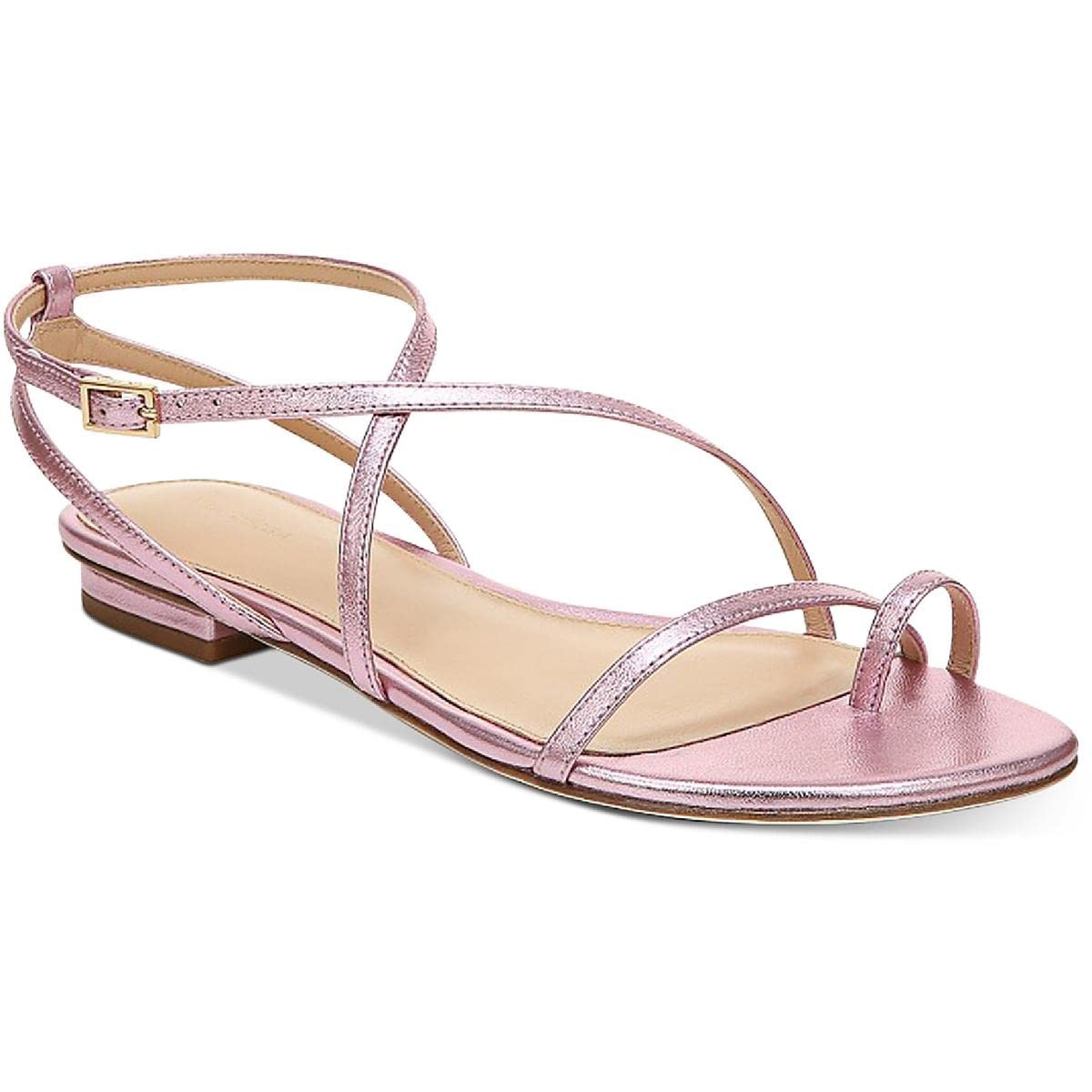 Via Spiga Women’s V-Calandre City Sandal Flat, Rosa, 8.5