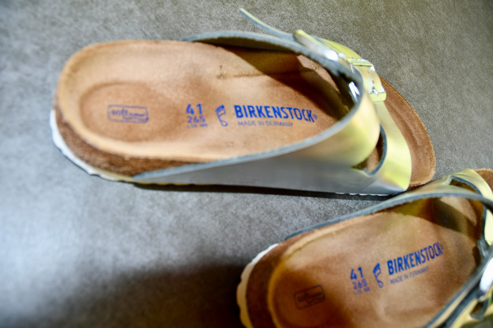 BIRKENSTOCK Arizona SOFT Footbed SILVER Metallic Leather 10 10.5 41 Reg Sandals