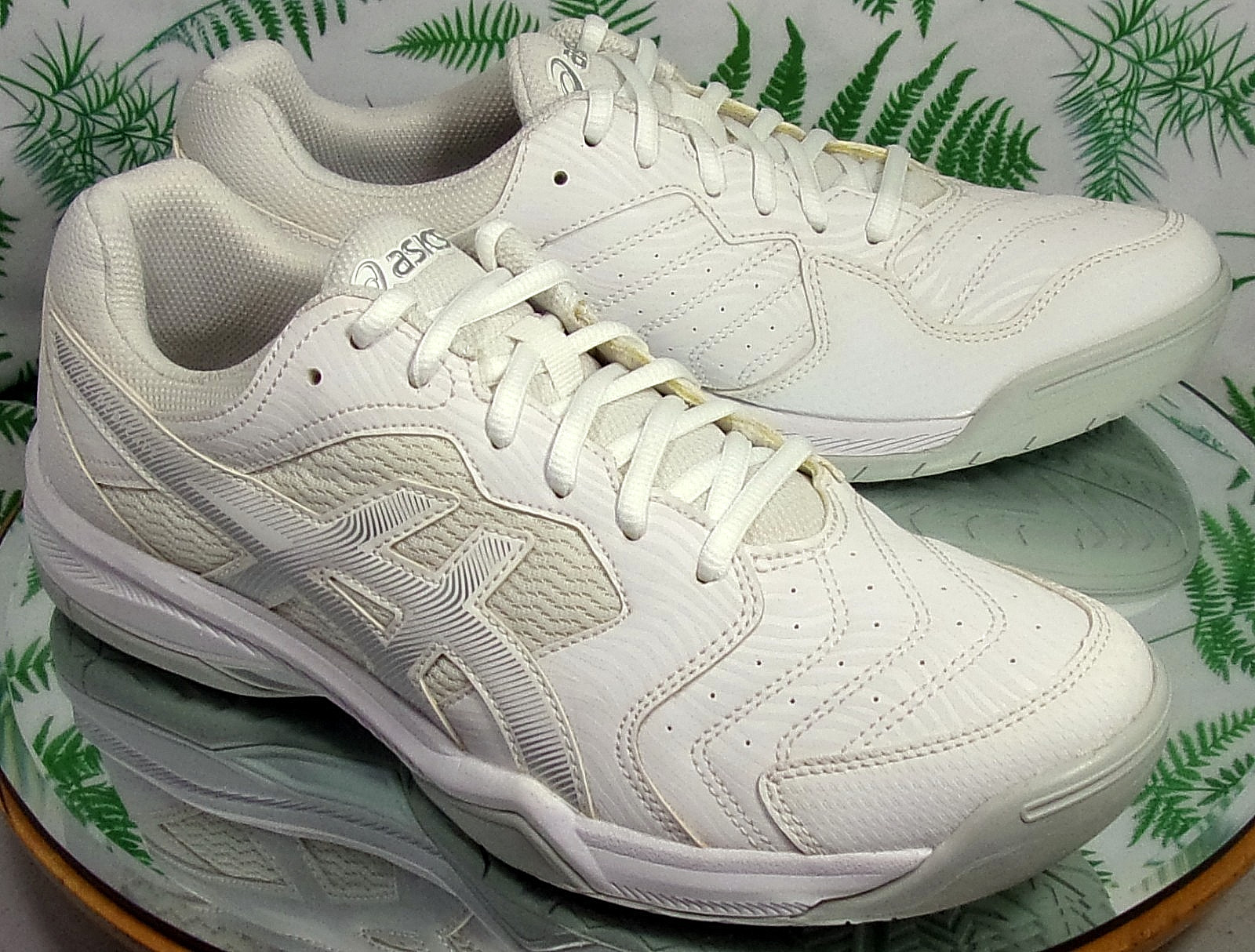 ASICS GEL DEDICATE 6 WHITE SNEAKERS LACED TENNIS ATHLETIC SHOES US WOMENS SZ 11