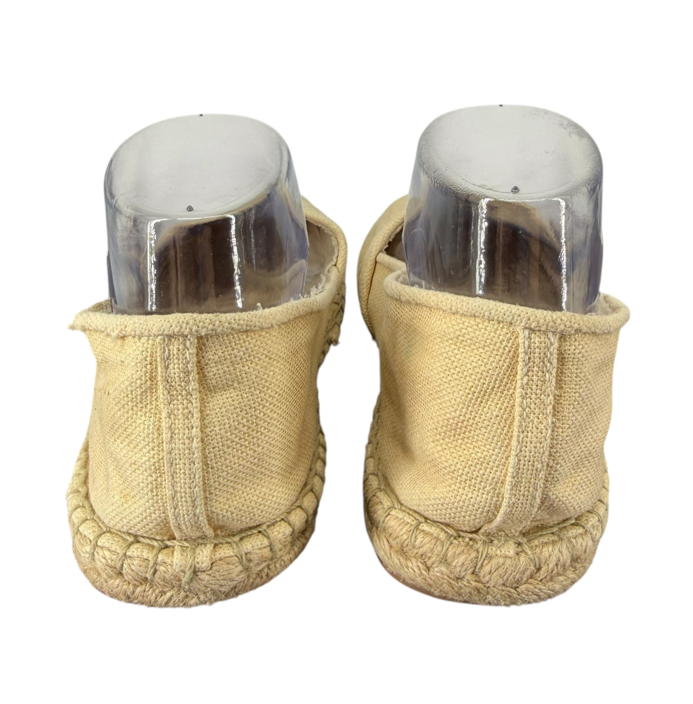 Lilly Pulitzer Lia Espadrille Flats 10 Beige Gold Canvas Slip On Round Toe Jute