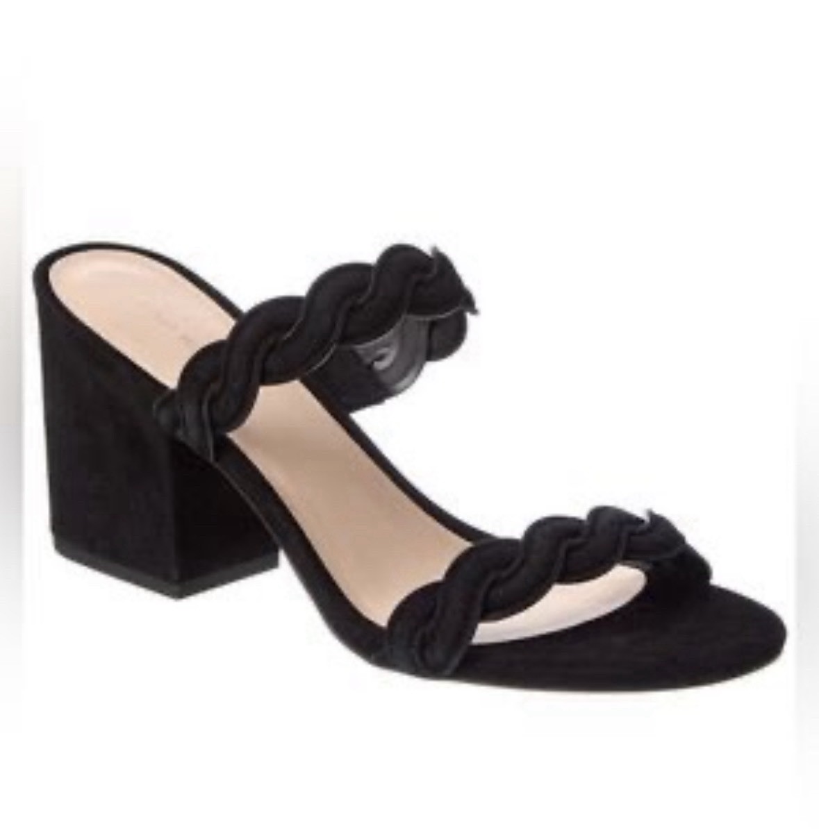 EUC Stuart Weitzman Twistie Block Heel Sandal in Black Suede size EU39.5/US9