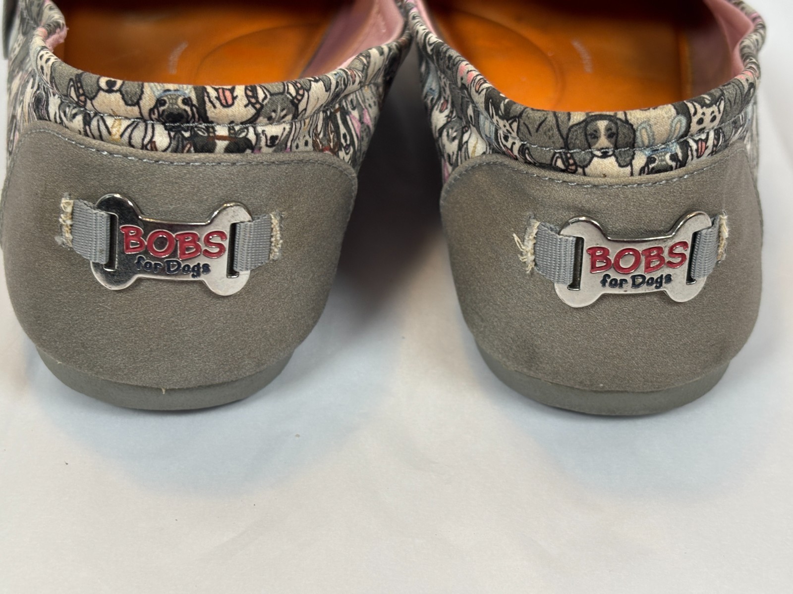 BOBS by Skechers Memory Foam Slip-On Dog Print Canvas Shoes Women’s Size 11