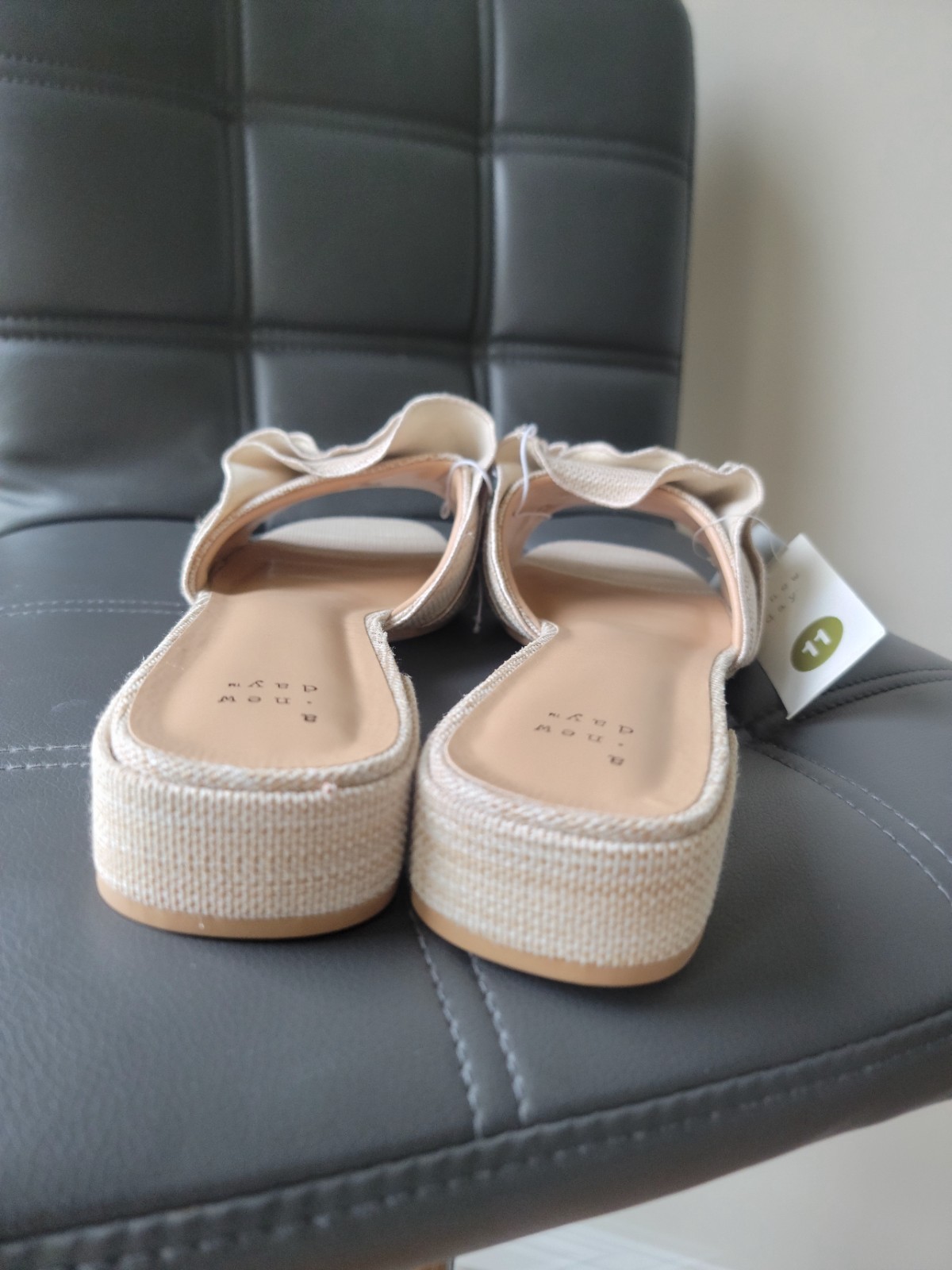 Women’s Lyta Raffia Ruffle Sandals with Memory Foam Insole – A New Day NWT Sz 11