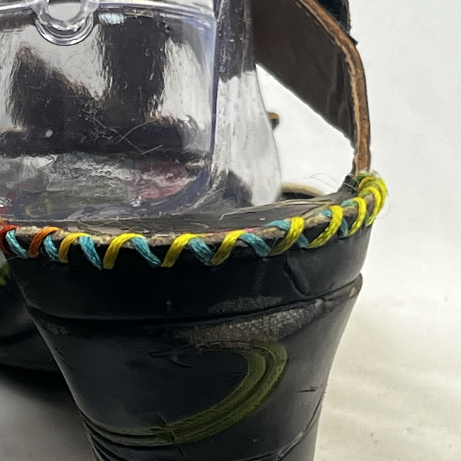 Elite by Corkys Kalua Floral Leather Sandal Size 10 Black Green White Brown