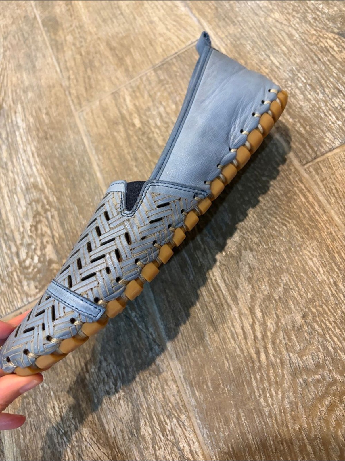 Spring Step Women’s Kapri Woven Slip-On Flats in Light Blue size 40 US 9
