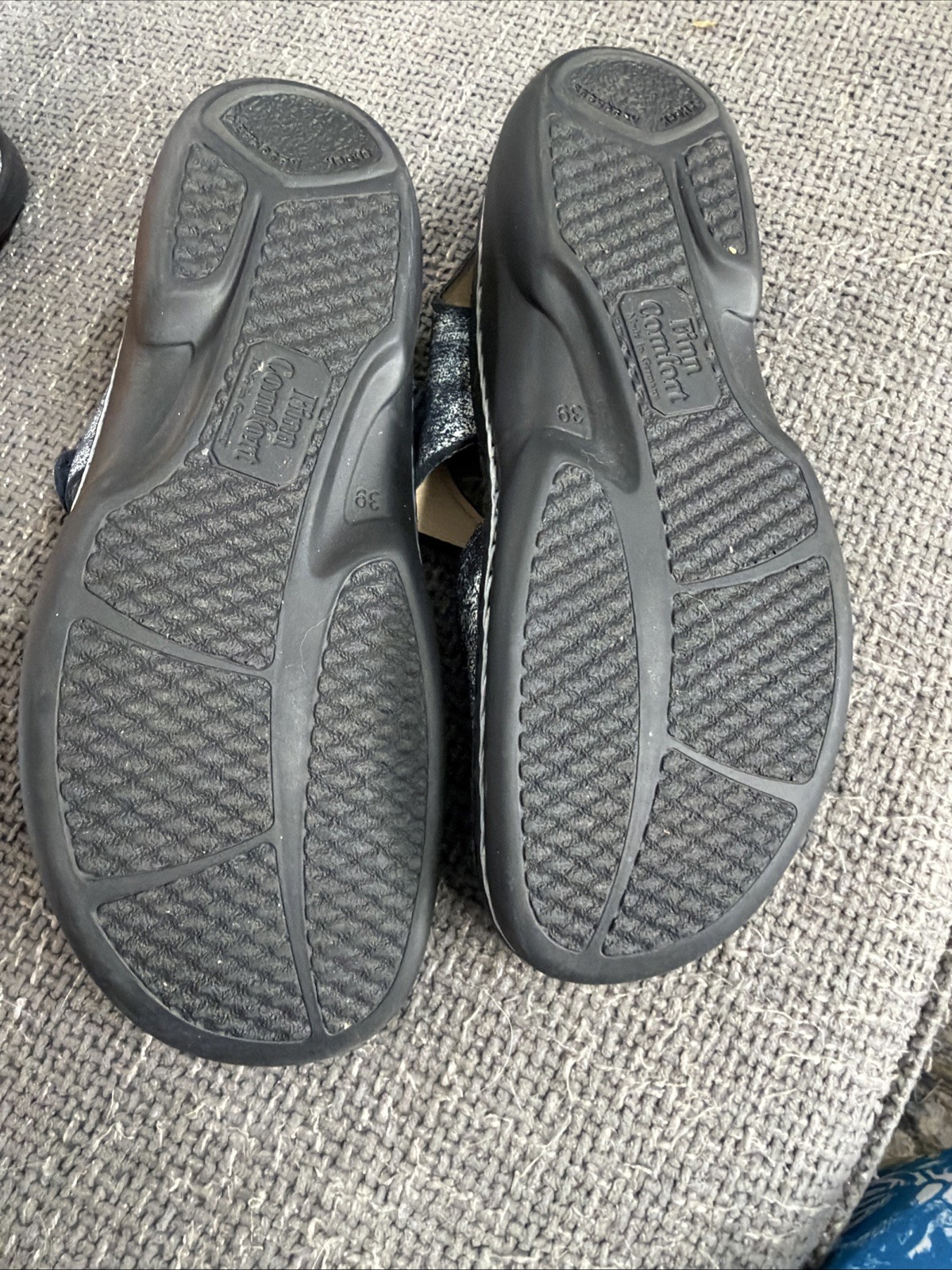 Finn Comfort Gomera Sandals Blue Denim Look Strappy Women’s 39 EU/8.5 US Germany