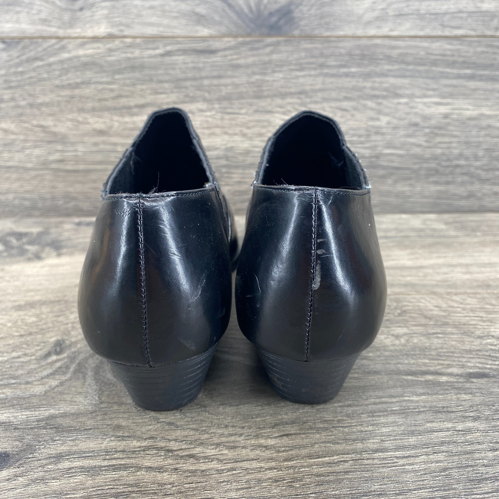 Sam & Libby Walton Western Pointed Toe Leather Booties Women’s Size 8 Black